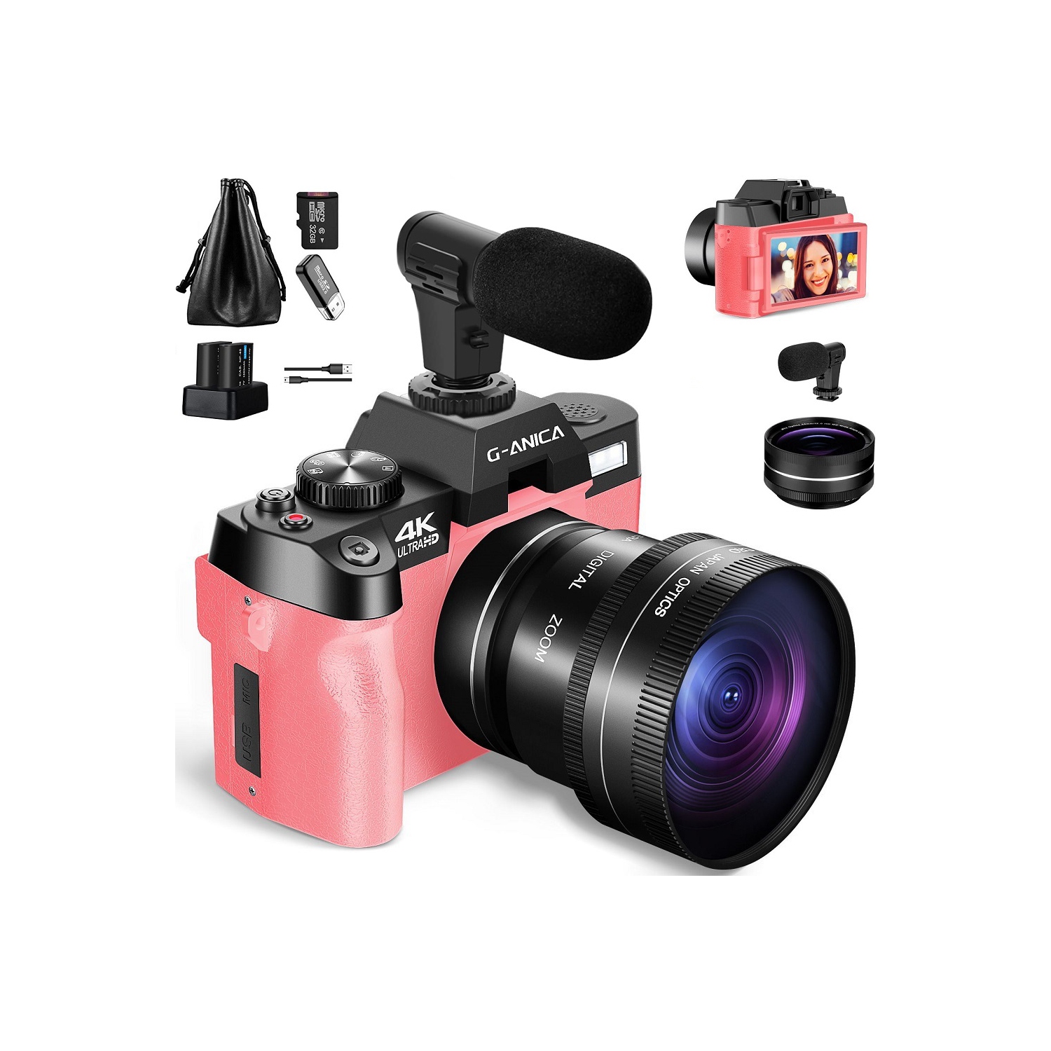 G-Anica-Appareil photo numérique 4K pour la photographie, appareil