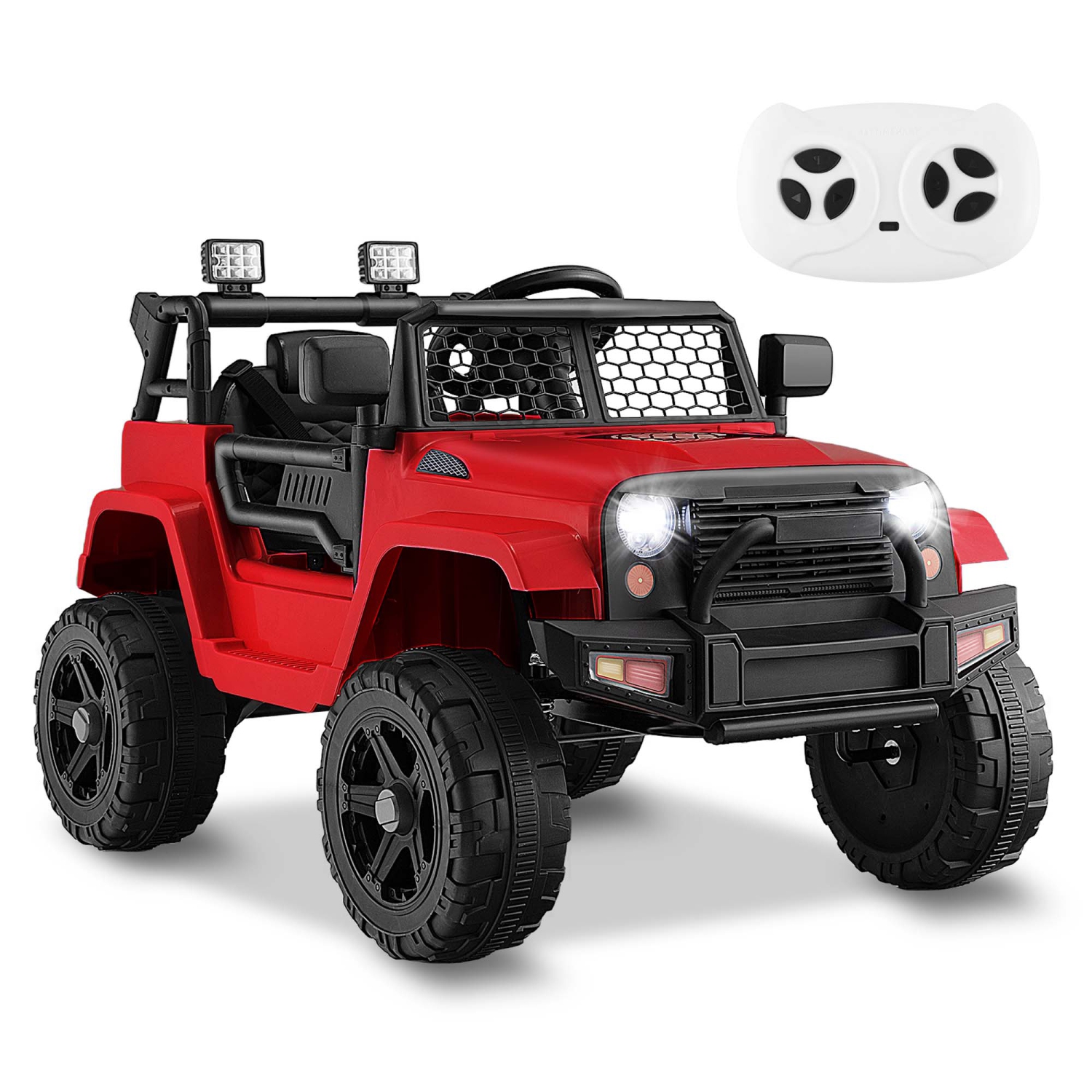 Costway 12V Battery Powered Ride On Truck Electric Kids Ride On Car with Remote Control 4-Wheel Vehicle Toy for Boys & Girls