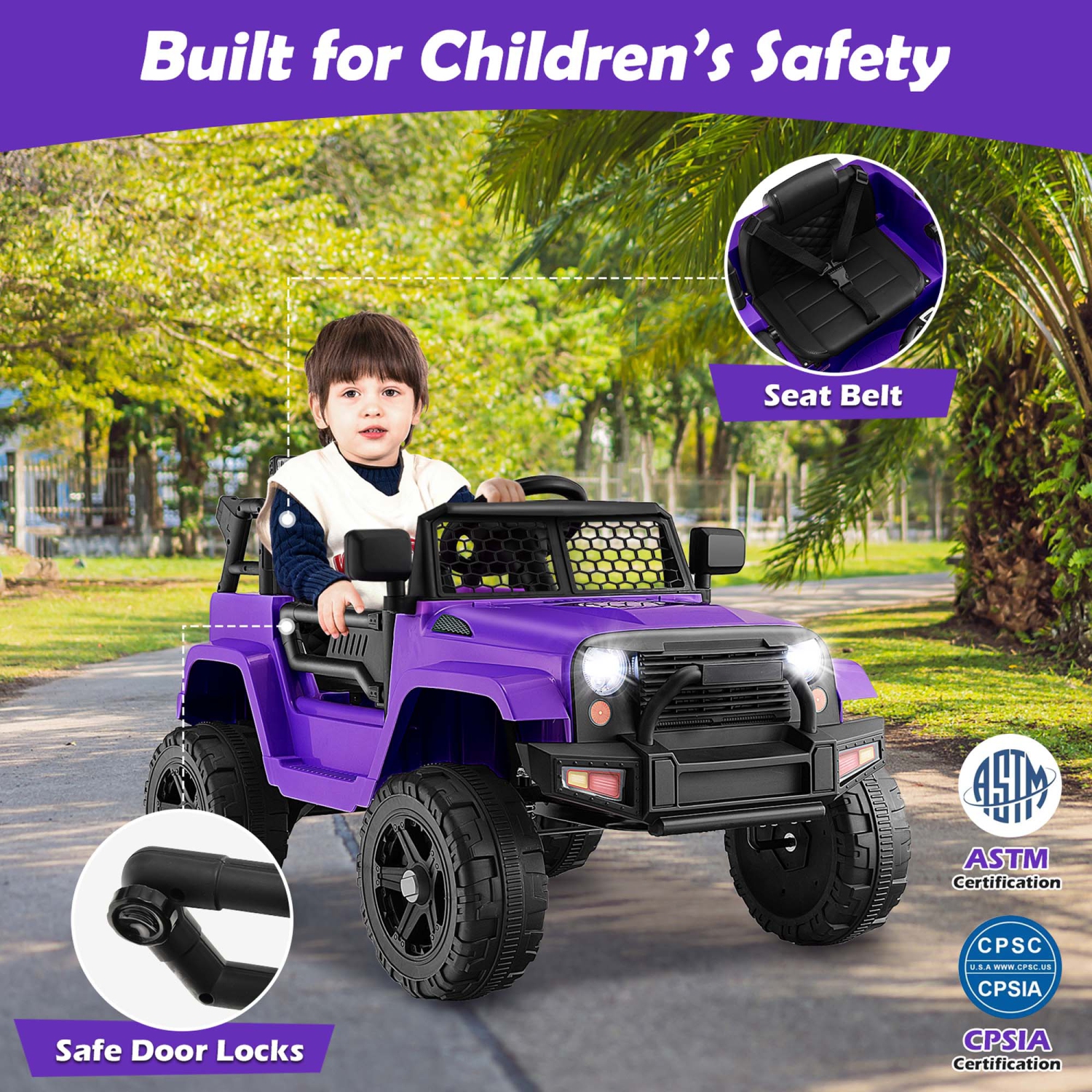 Costway 12V Battery Powered Ride On Truck Electric Kids Ride On Car with Remote Control 4-Wheel Vehicle Toy for Boys & Girls