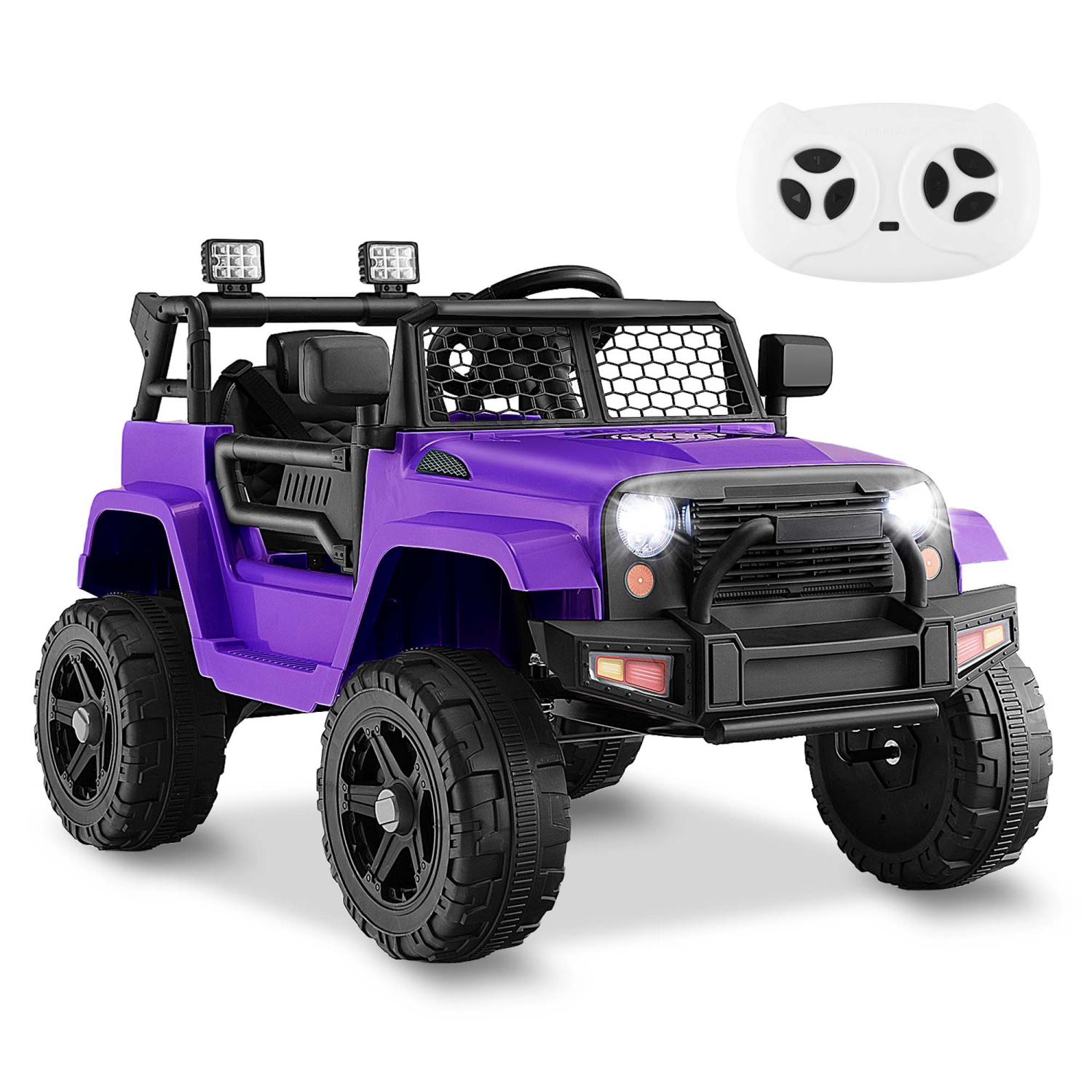 Costway 12V Battery Powered Ride On Truck Electric Kids Ride On Car with Remote Control 4-Wheel Vehicle Toy for Boys & Girls