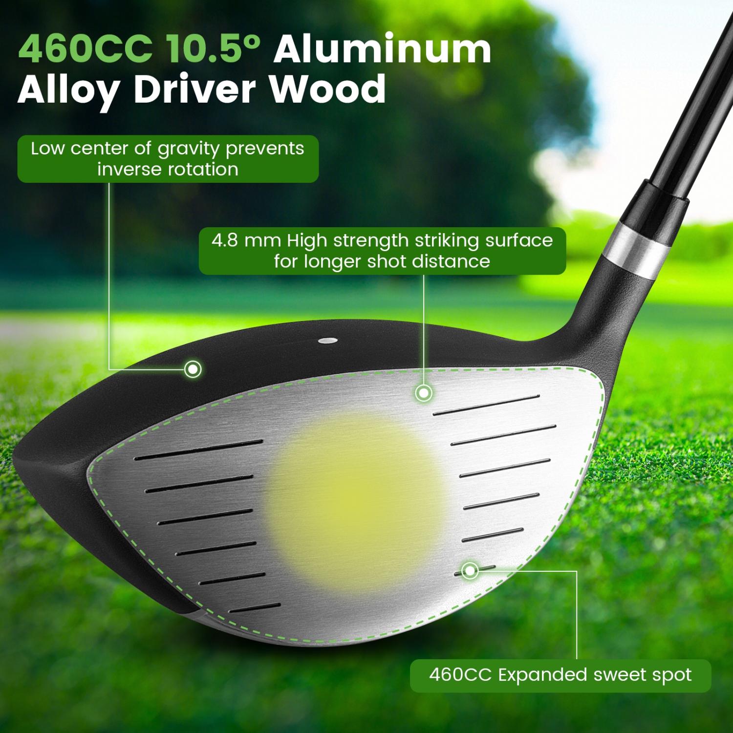 Costway 9 PCS Men's Complete Golf Club Set Right Handed with 460cc Alloy Driver Irons Gray/Navy