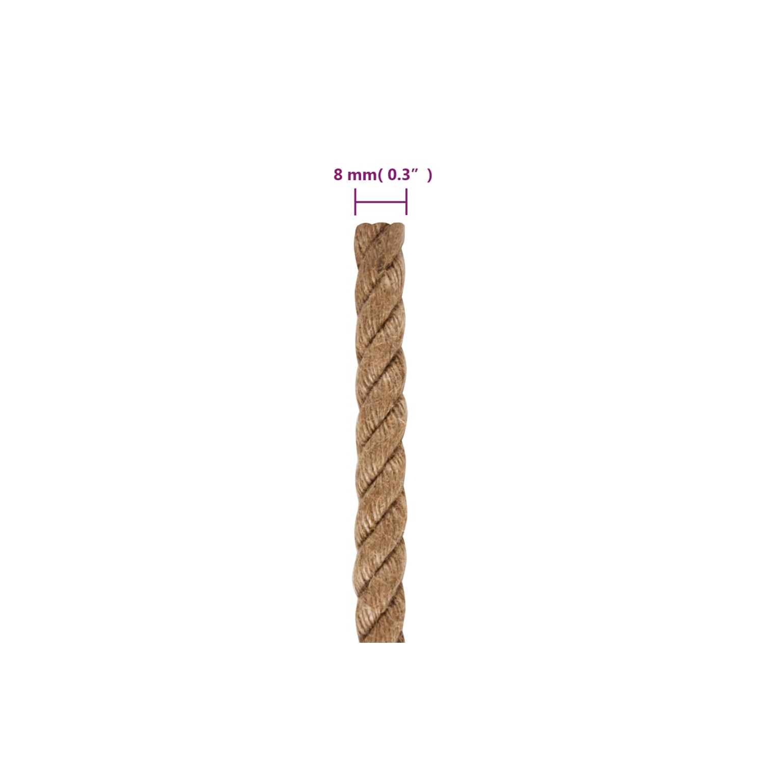 vidaXL Rope 100% Jute 8 mm 500 m