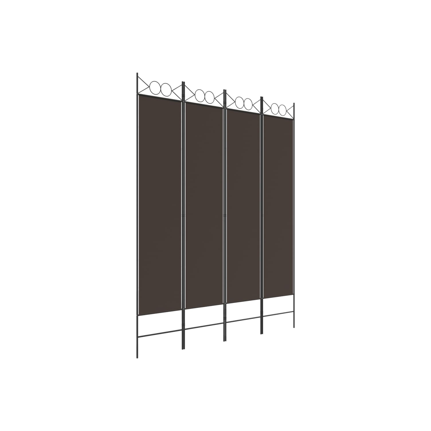 vidaXL 4-Panel Room Divider Brown 160x200 cm Fabric