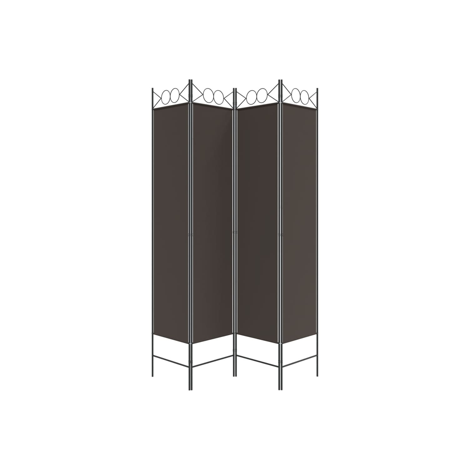 vidaXL 4-Panel Room Divider Brown 160x200 cm Fabric