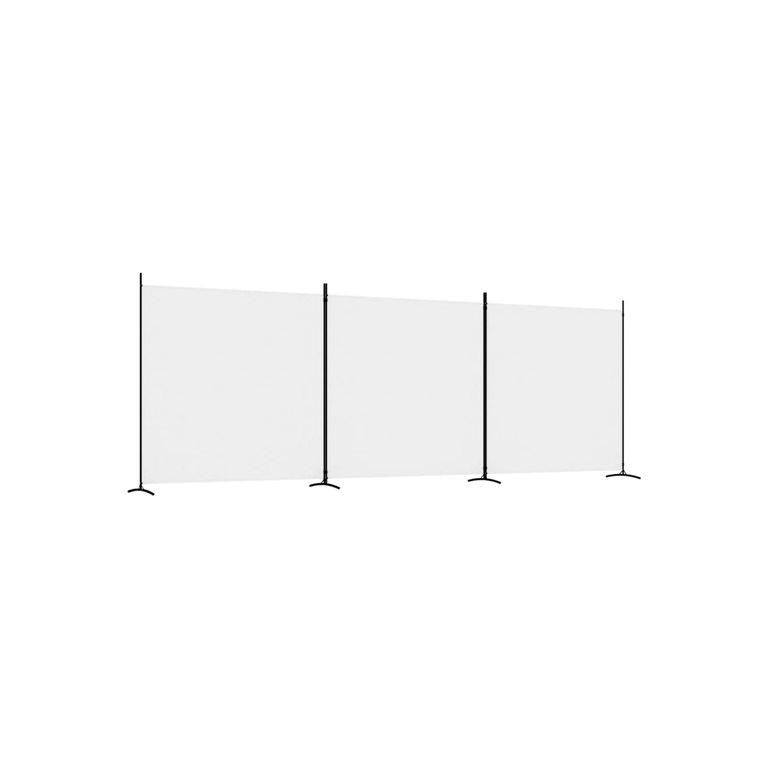 vidaXL 3-Panel Room Divider White 525x180 cm Fabric