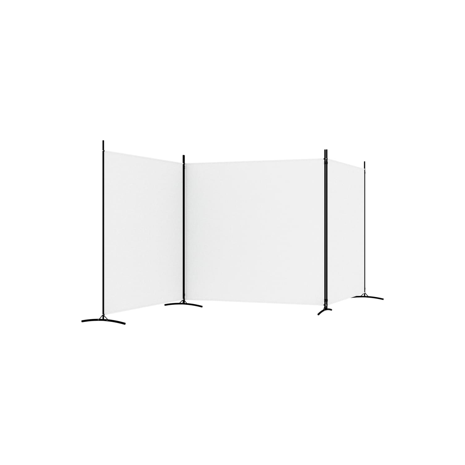vidaXL 3-Panel Room Divider White 525x180 cm Fabric
