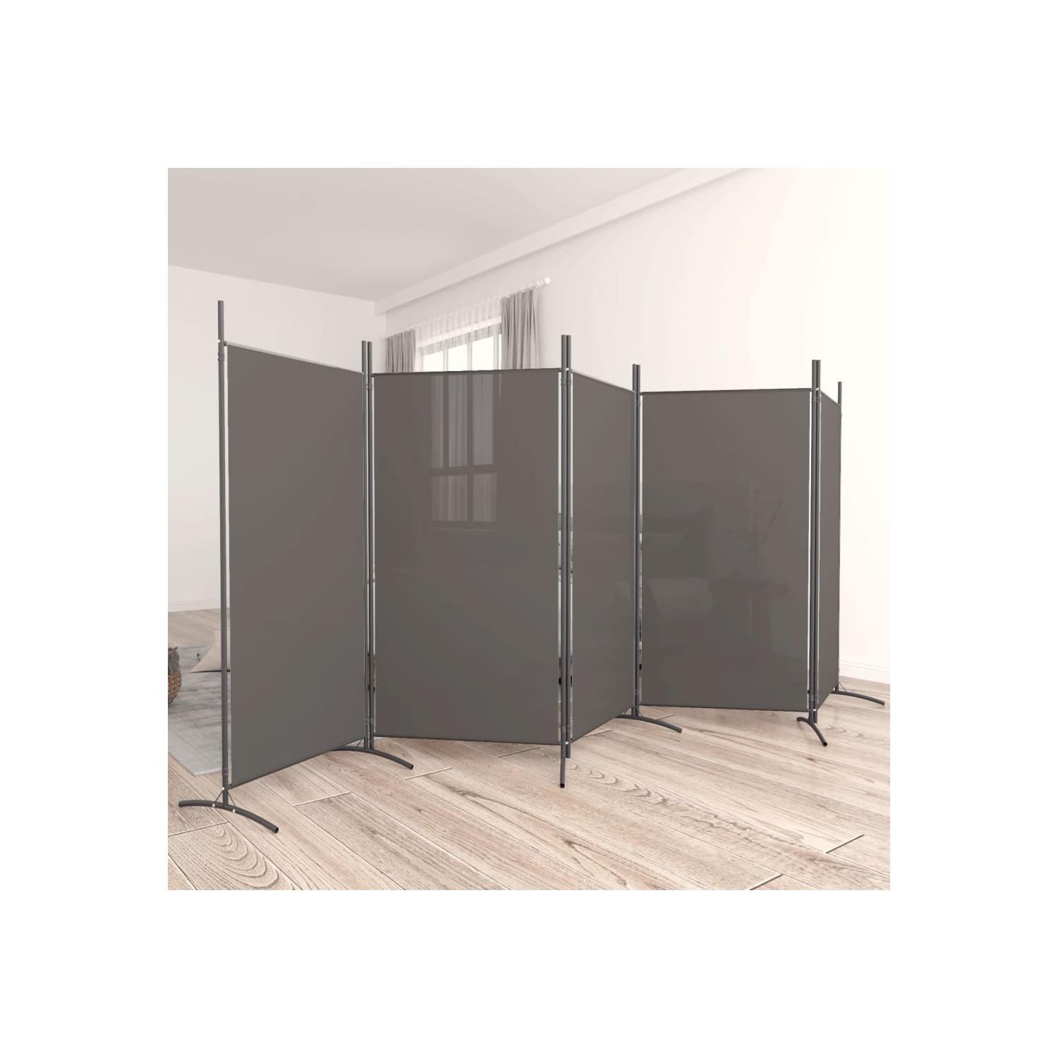 vidaXL 5-Panel Room Divider Anthracite 433x180 cm Fabric