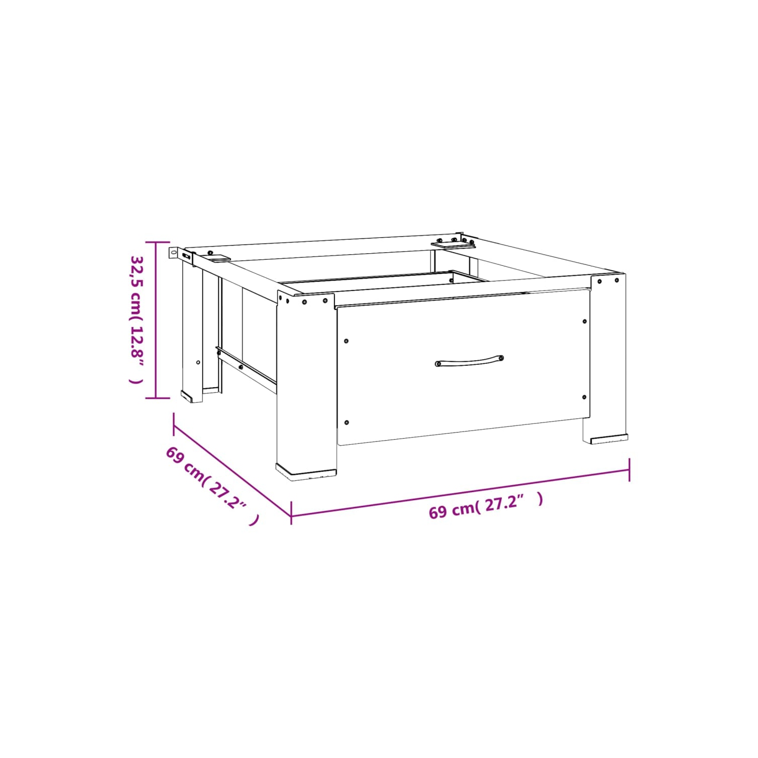 Socle pour laveuse avec tiroir de vidaXL - Blanc