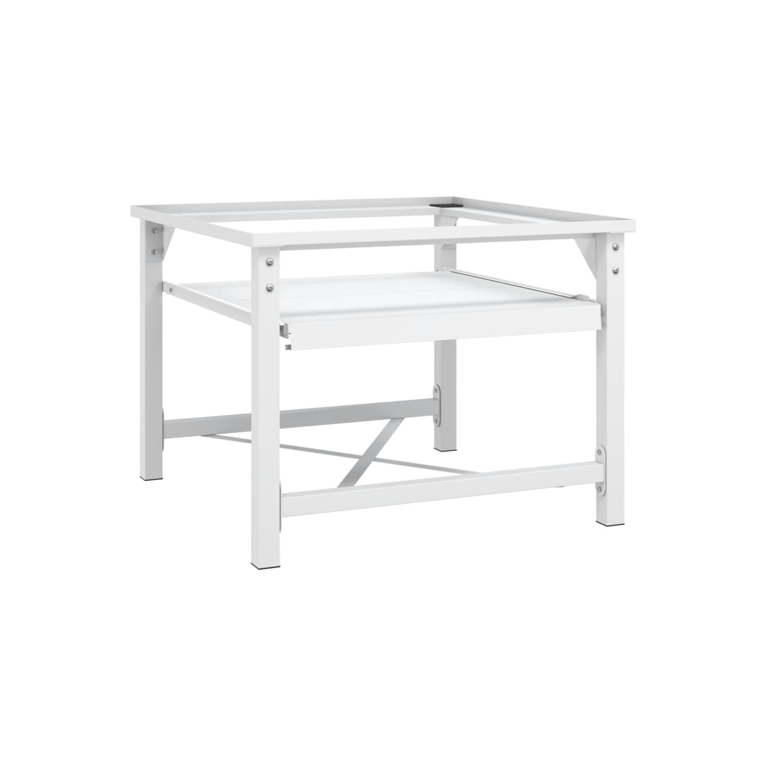 Socle pour laveuse avec tablette coulissante de vidaXL - Blanc