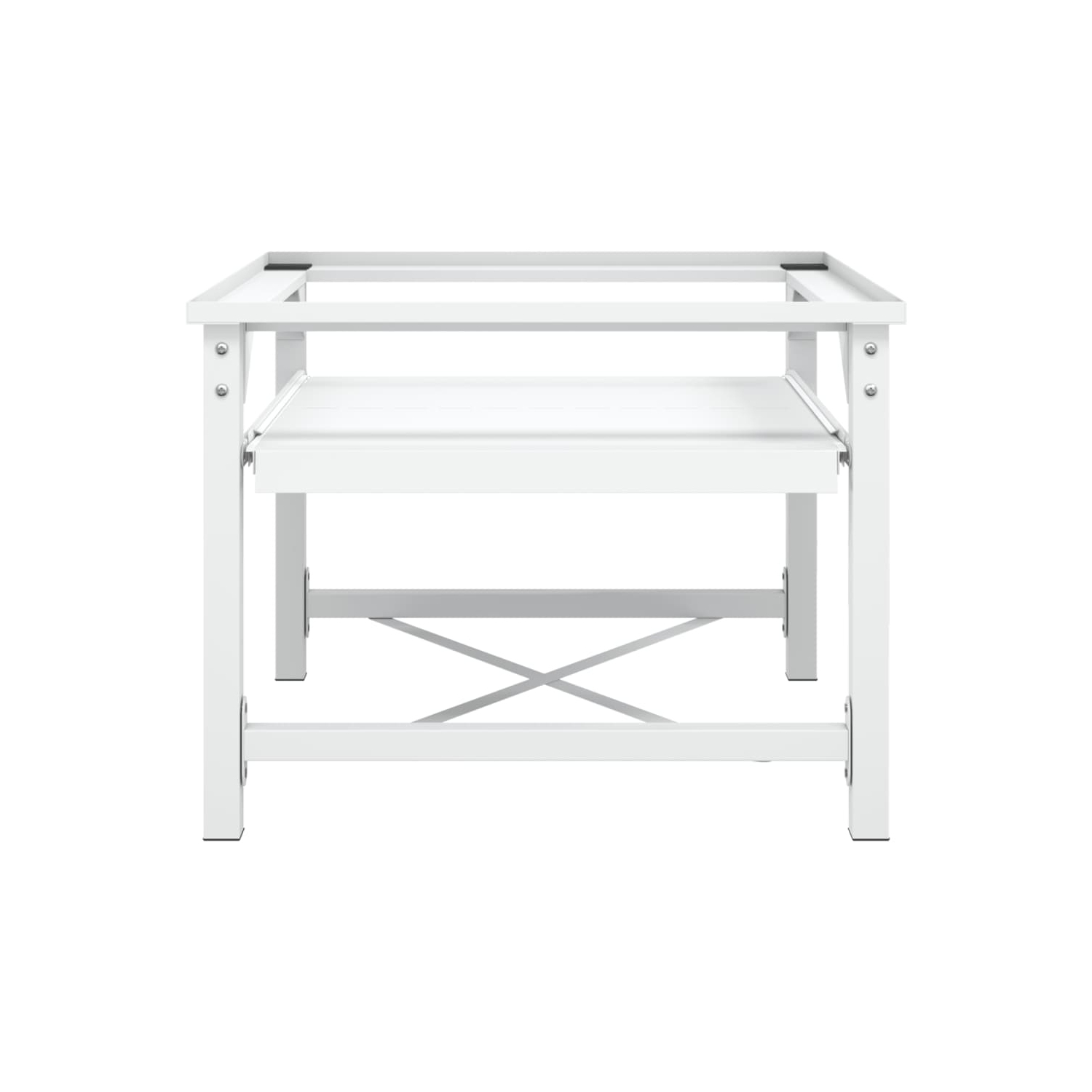 Socle pour laveuse avec tablette coulissante de vidaXL - Blanc