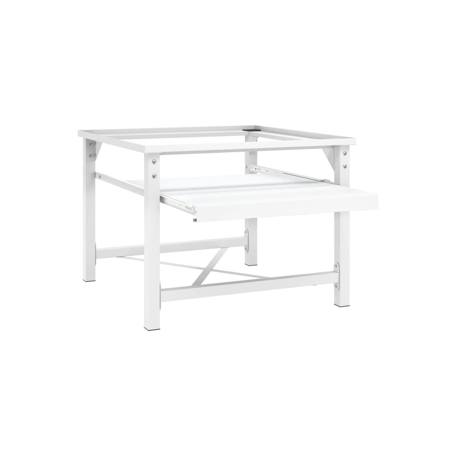 Socle pour laveuse avec tablette coulissante de vidaXL - Blanc