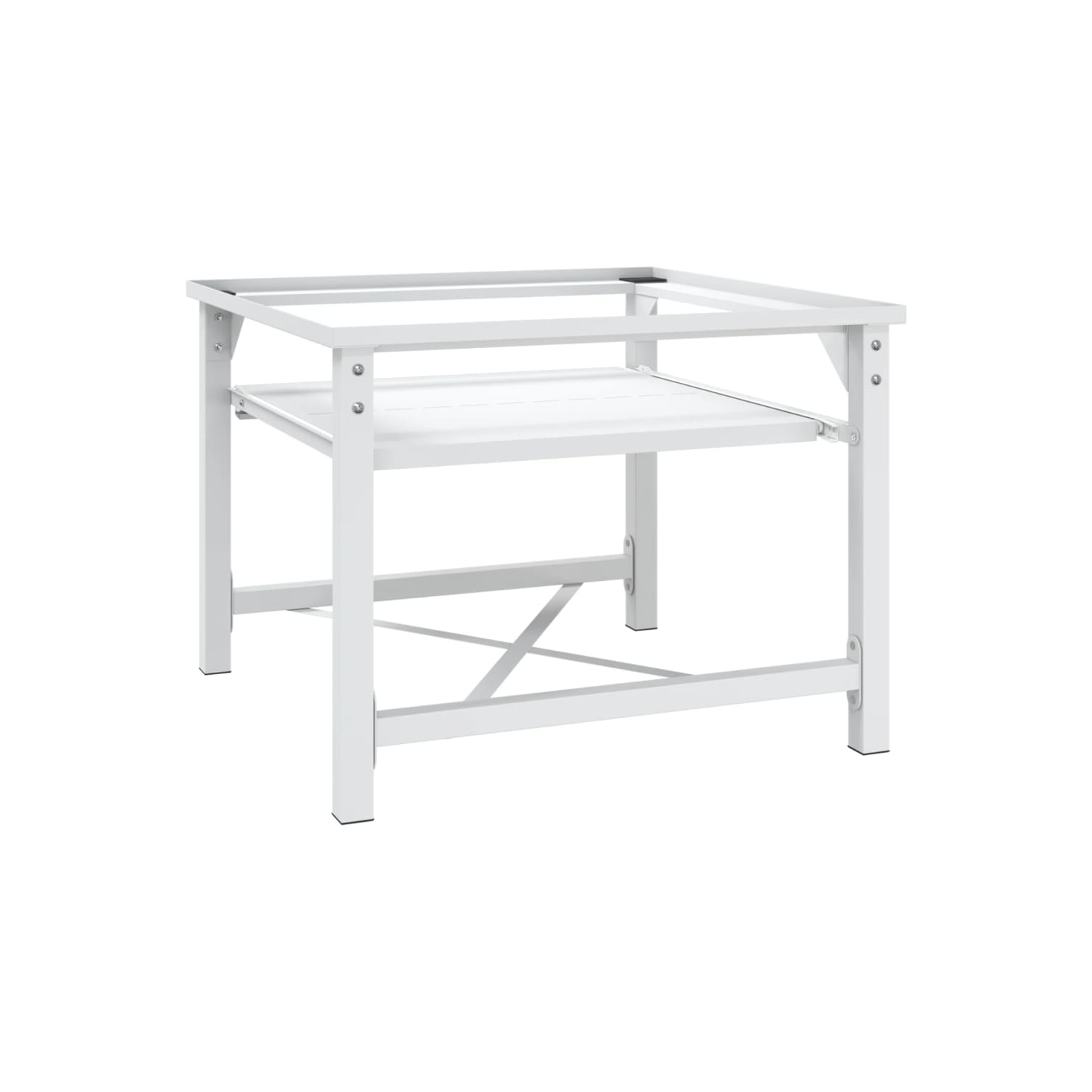 Socle pour laveuse avec tablette coulissante de vidaXL - Blanc