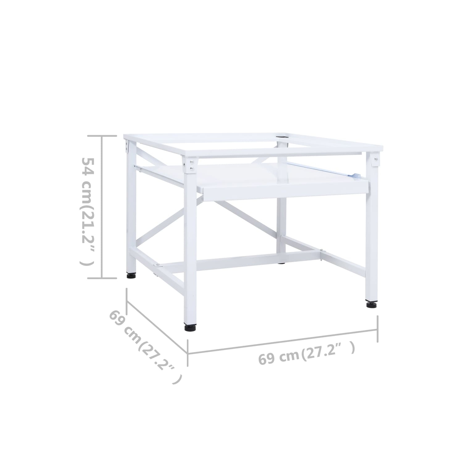 Socle pour laveuse avec tablette coulissante de vidaXL - Blanc