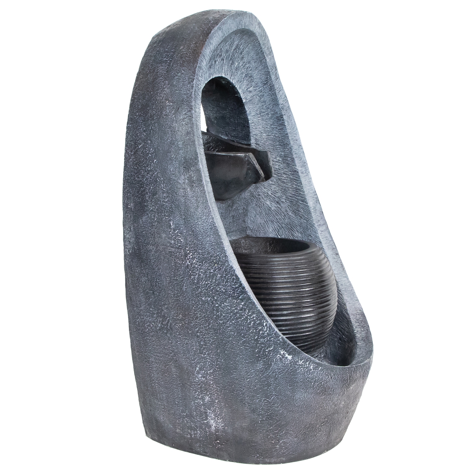 Fontaine d'eau de jardin moderne à DEL de 30 po pour l'extérieur