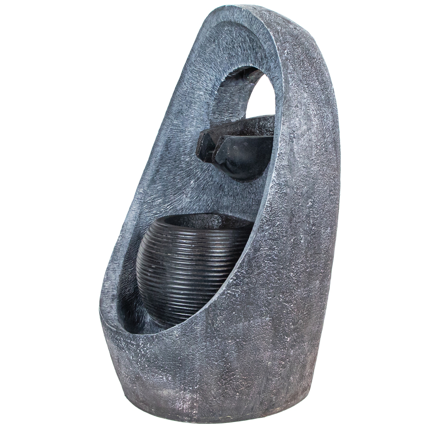 Fontaine d'eau de jardin moderne à DEL de 30 po pour l'extérieur