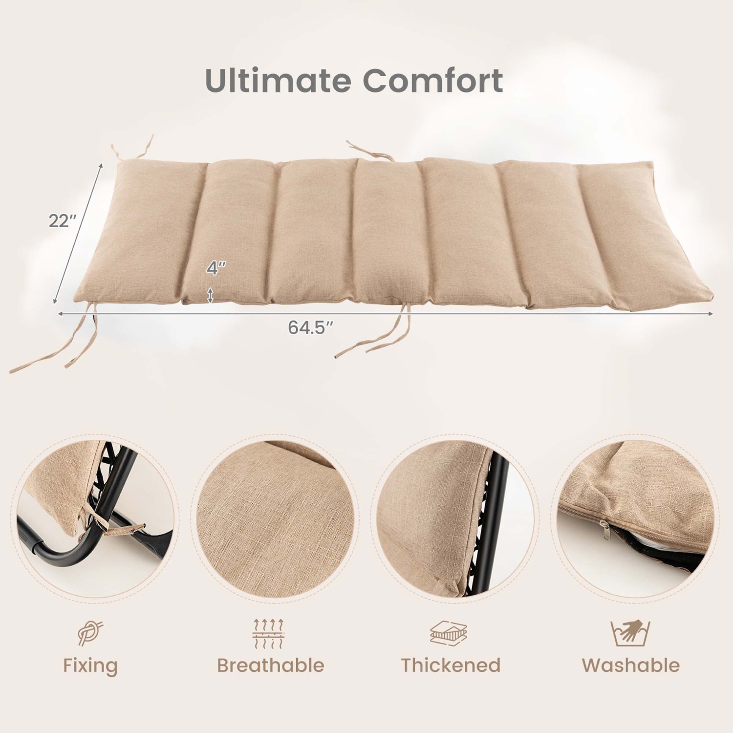 Costway 2pcs chaise longue pliable avec plateau coussin extérieur Zero Gravity Noir/Gris/Beige