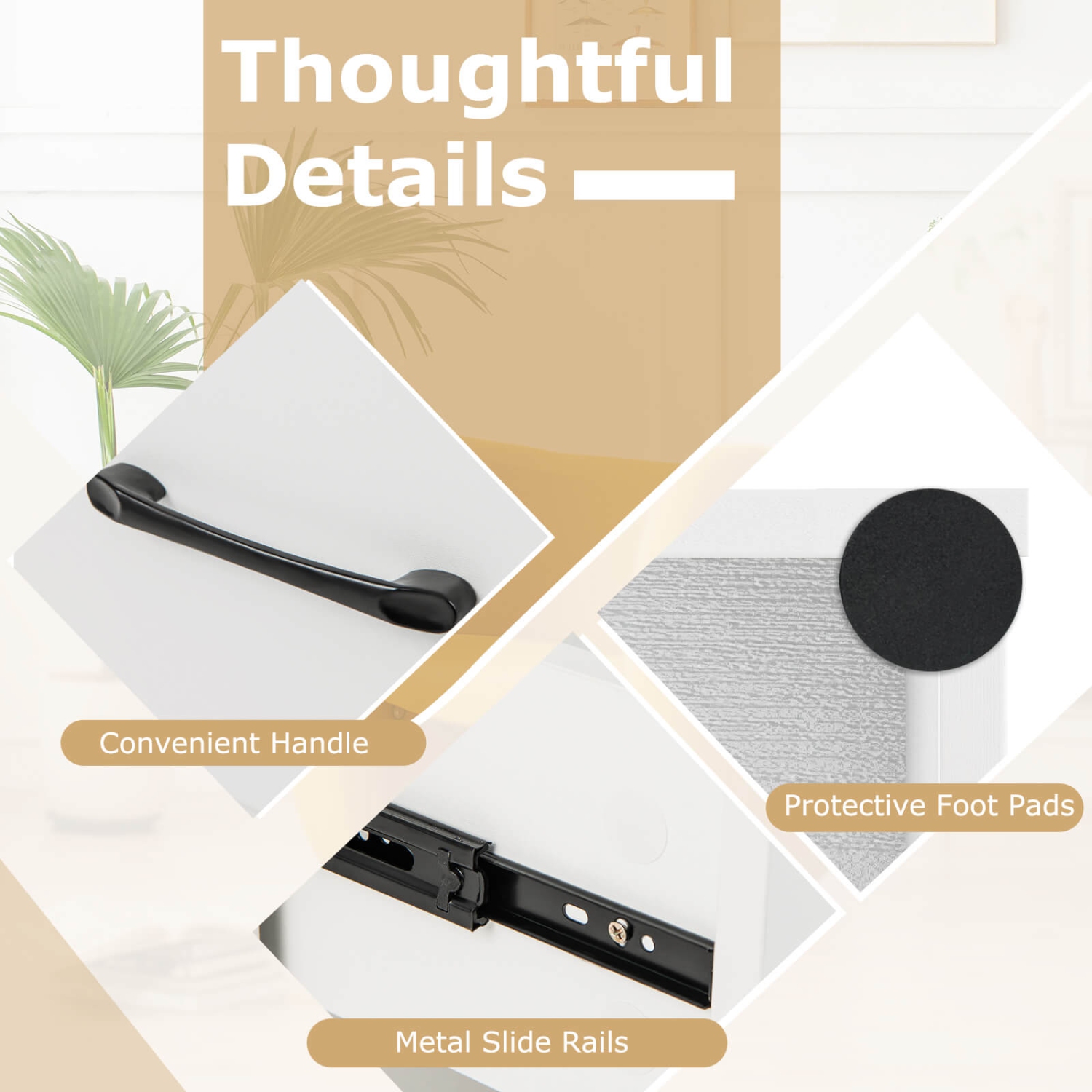 Bibliothèque 4 niveaux 48 po avec tablettes et tiroir de Costway - Gris-blanc-naturel