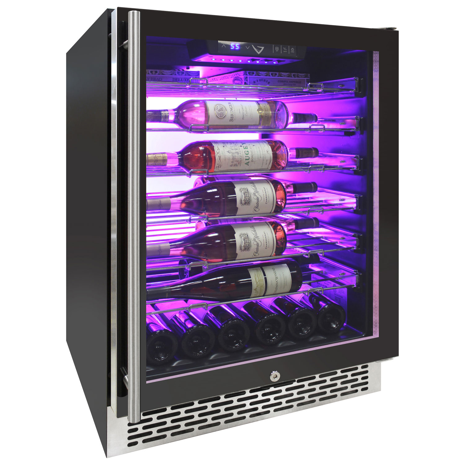 Vinturi 41-Bottle Wine Cellar - Black Stainless Steel