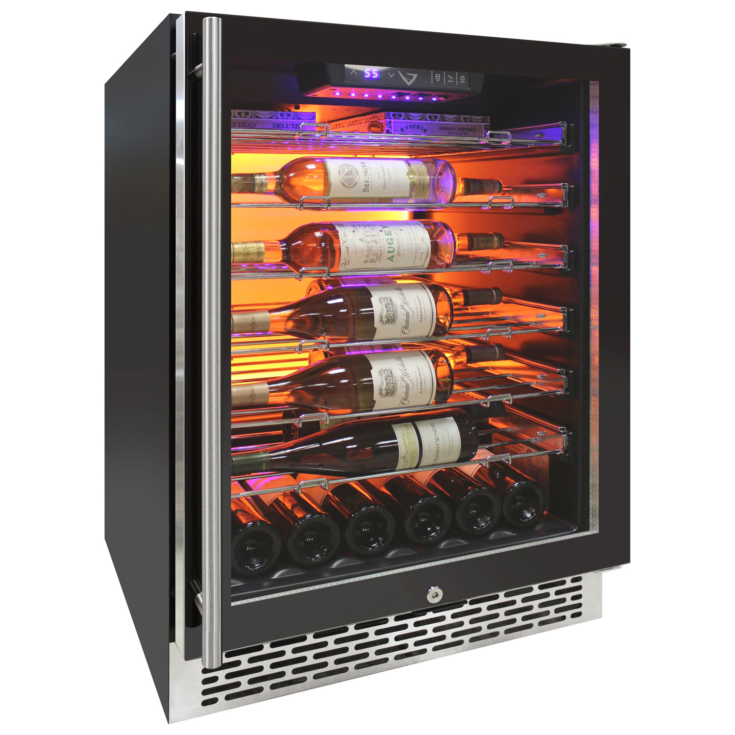 Vinturi 41-Bottle Wine Cellar - Black Stainless Steel
