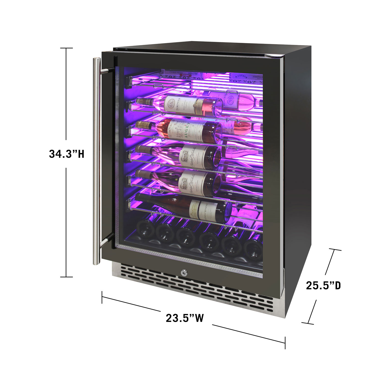 Vinturi 41-Bottle Wine Cellar - Black Stainless Steel