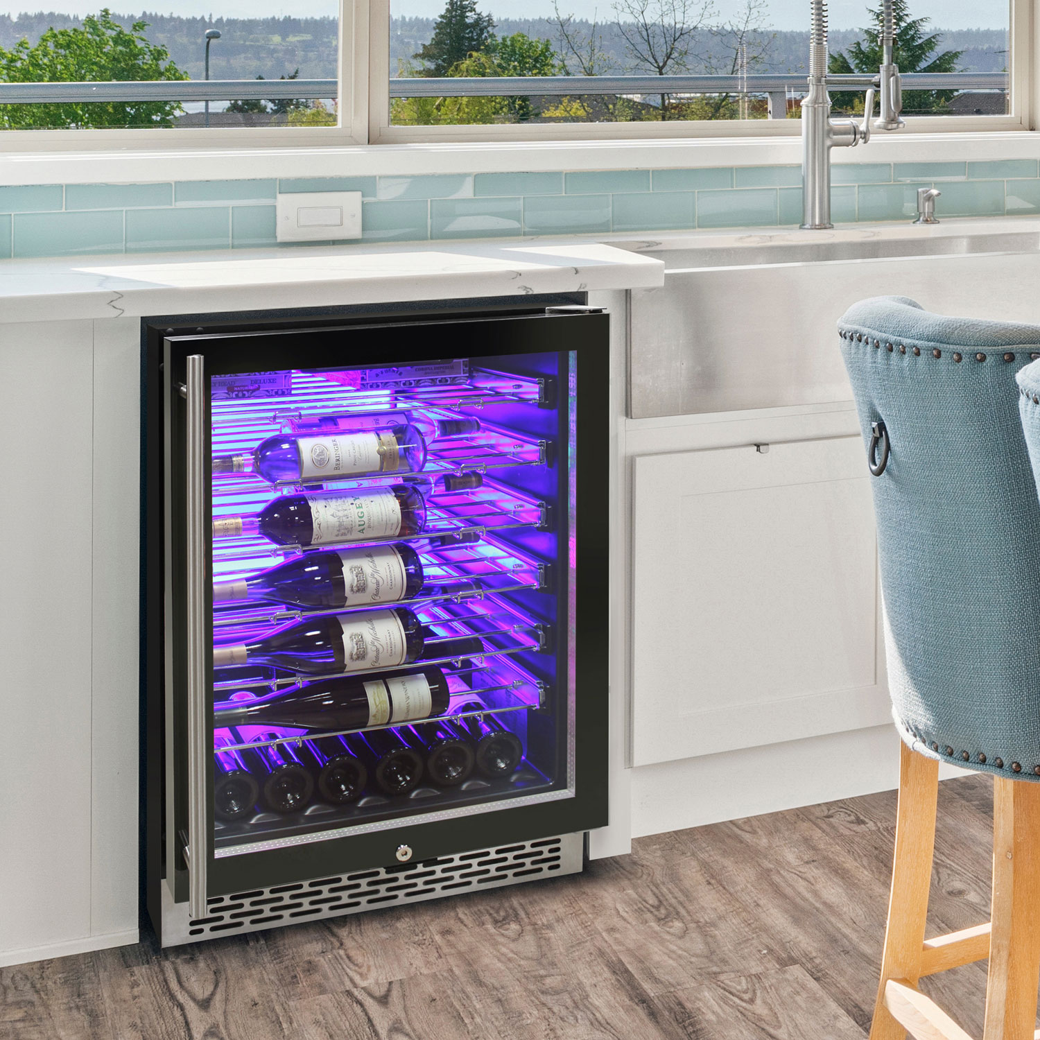 Vinturi 41-Bottle Wine Cellar - Black Stainless Steel