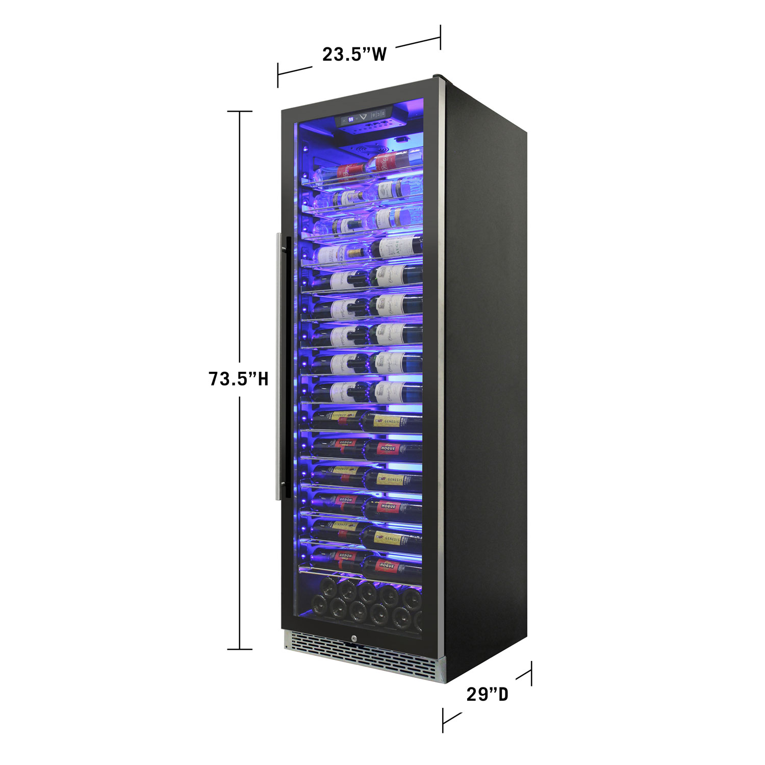 Vinturi 141-Bottle Wine Cellar - Black Stainless Steel