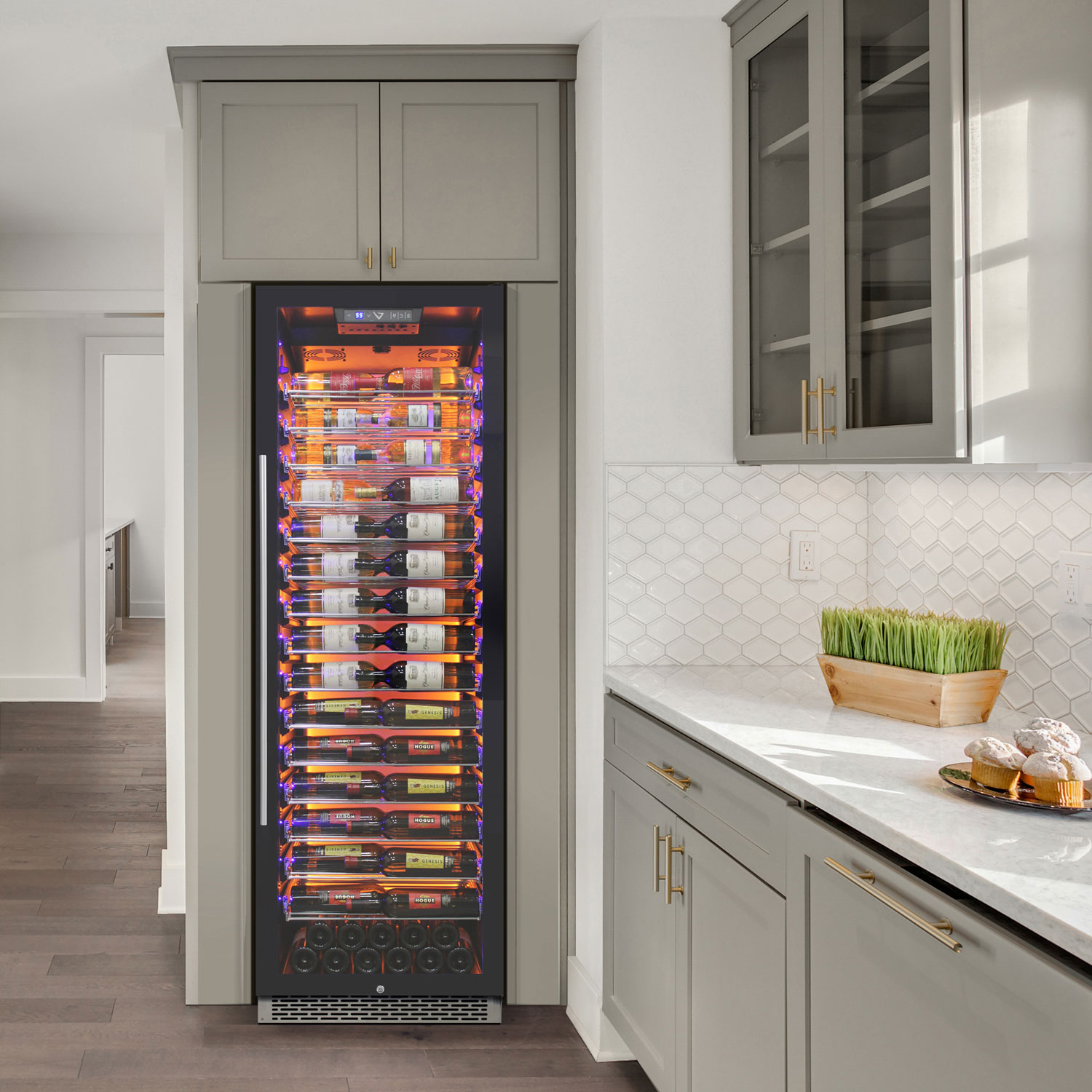 Vinturi 141-Bottle Wine Cellar - Black Stainless Steel