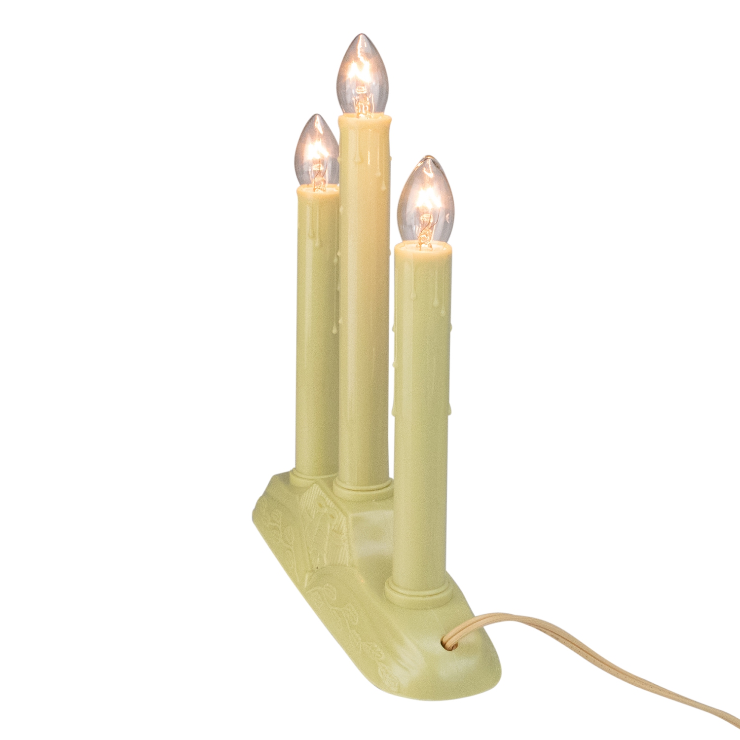 Triple Light Candolier Christmas Candle Lamp with Bell Base - 9.5"