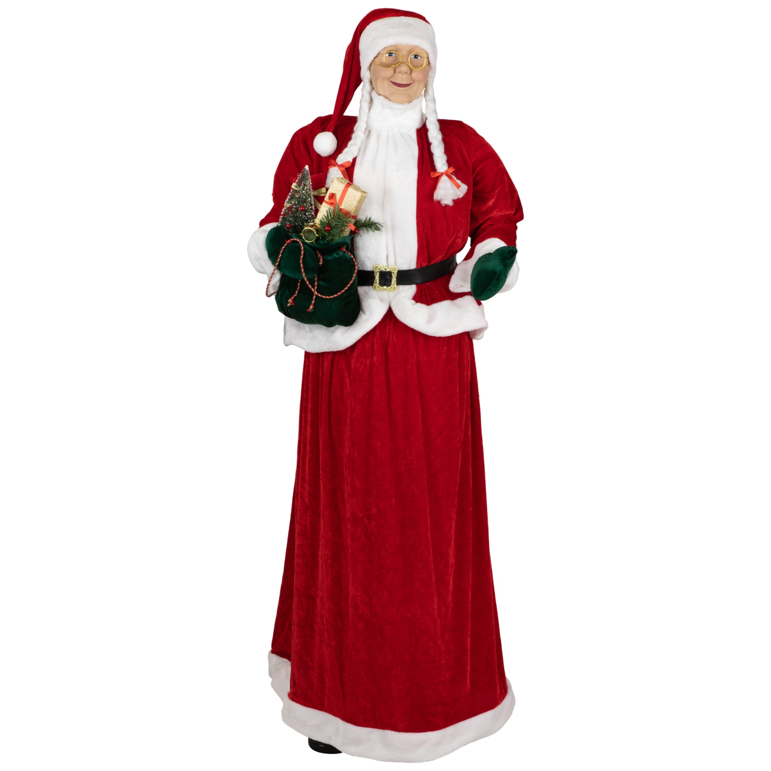 Mrs. Claus Standing Commercial Christmas Figure with Gift Bag - 6'