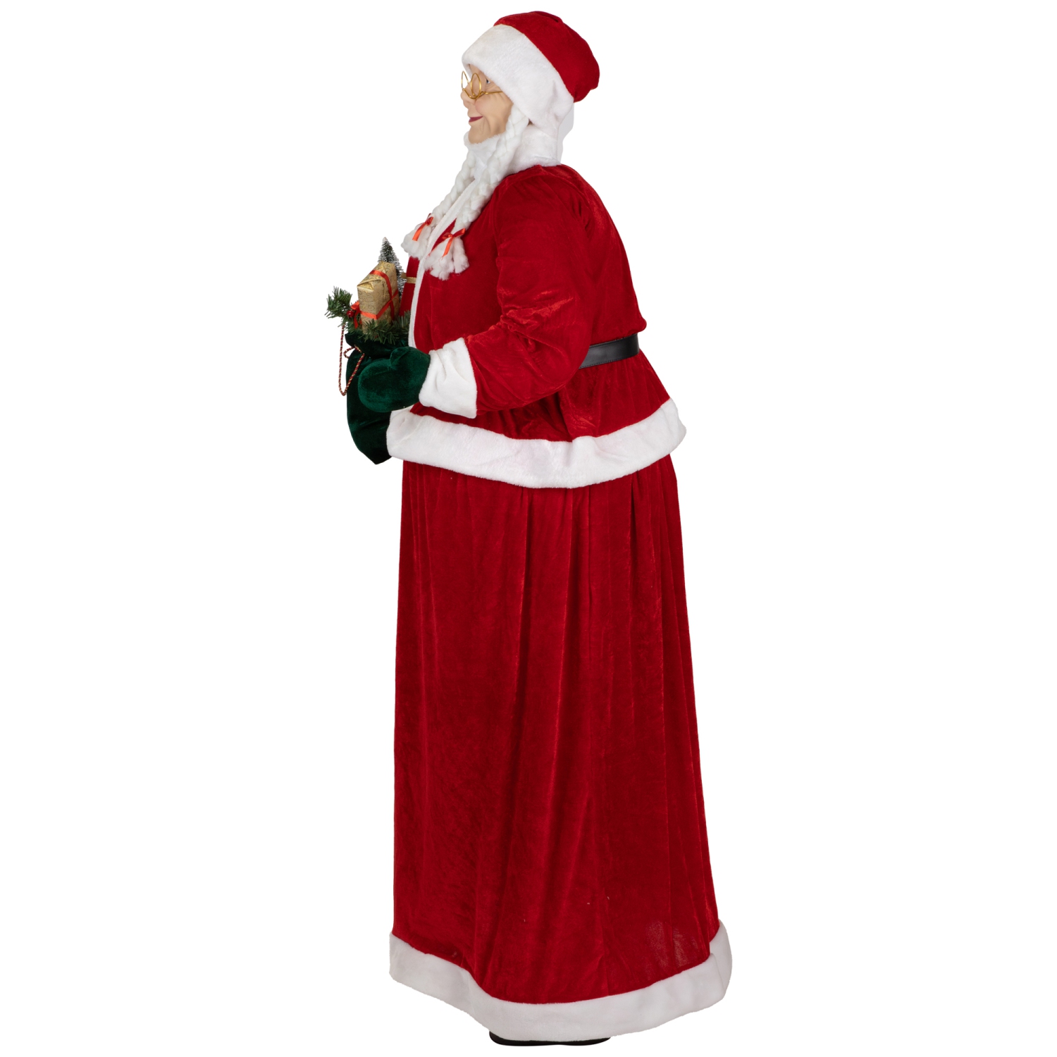 Mrs. Claus Standing Commercial Christmas Figure with Gift Bag - 6'