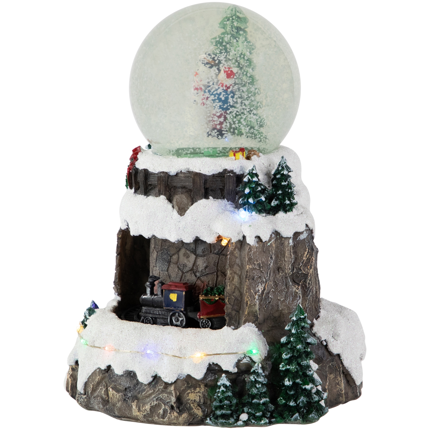 LED Lighted Animated and Musical Christmas Snowman and Train Snow Globe - 9.25"