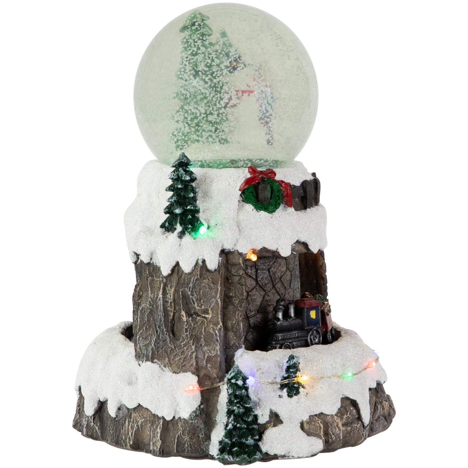 LED Lighted Animated and Musical Christmas Snowman and Train Snow Globe - 9.25"