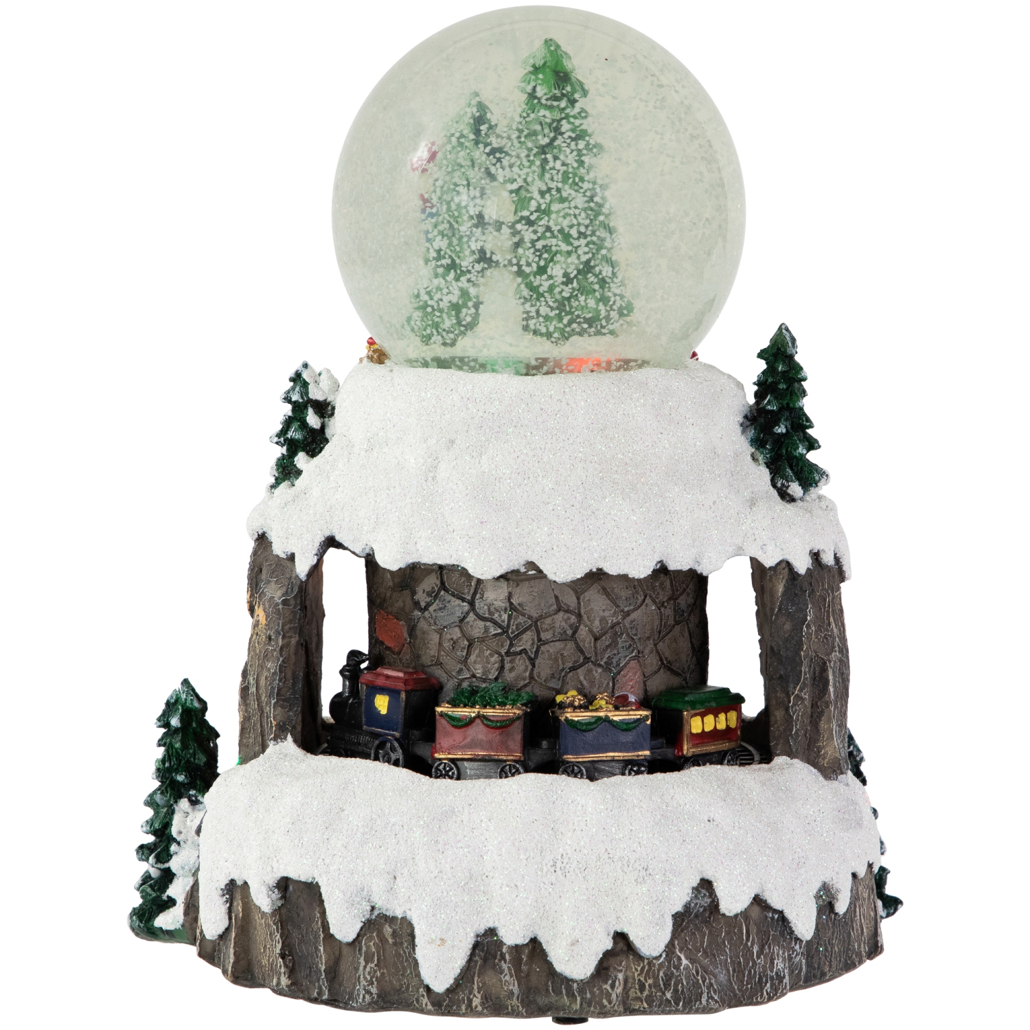 LED Lighted Animated and Musical Christmas Snowman and Train Snow Globe - 9.25"