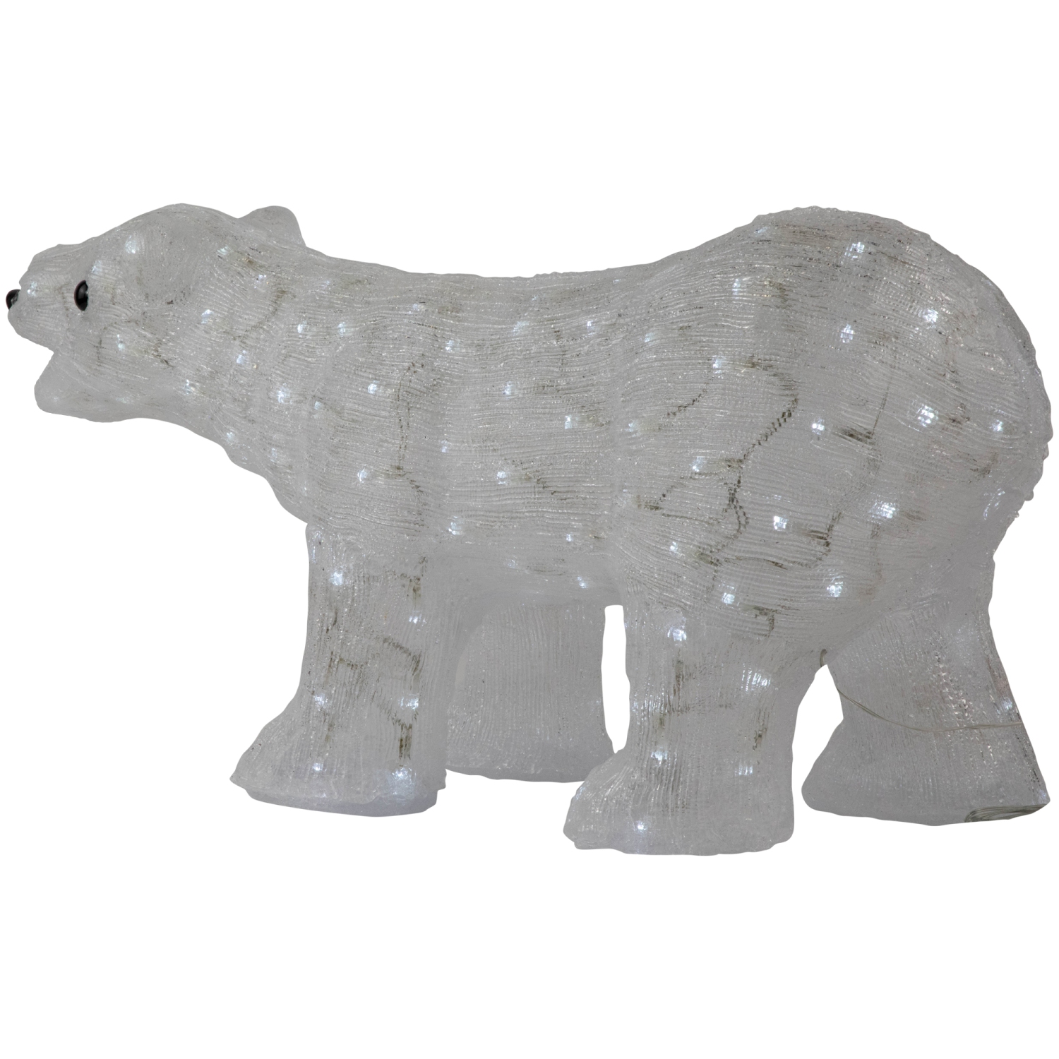 Décoration de Noël extérieure ours polaire acrylique de qualité commerciale illuminé - 28 po - lumières DEL blanc pur