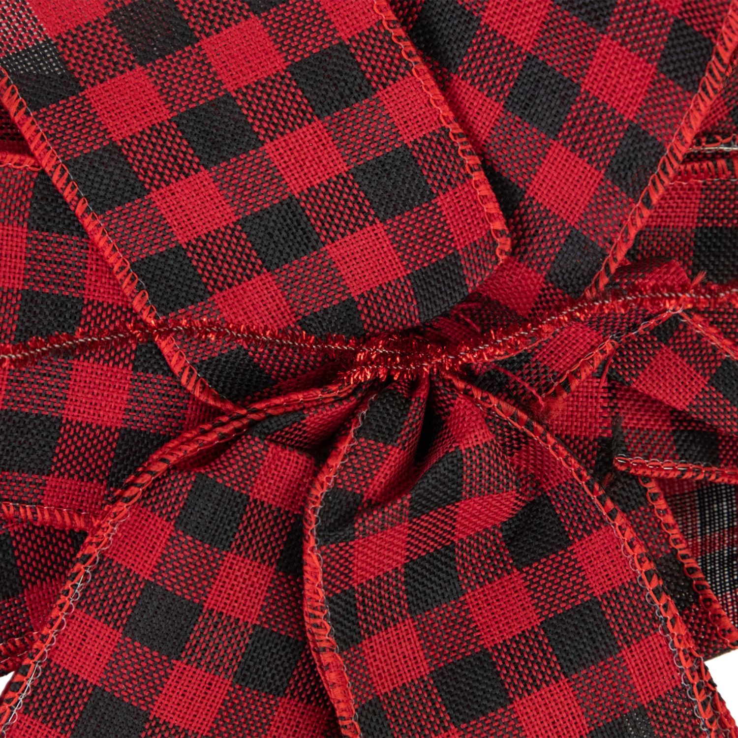 19" Buffalo Plaid Print 14 Loop Christmas Bow Tree Topper