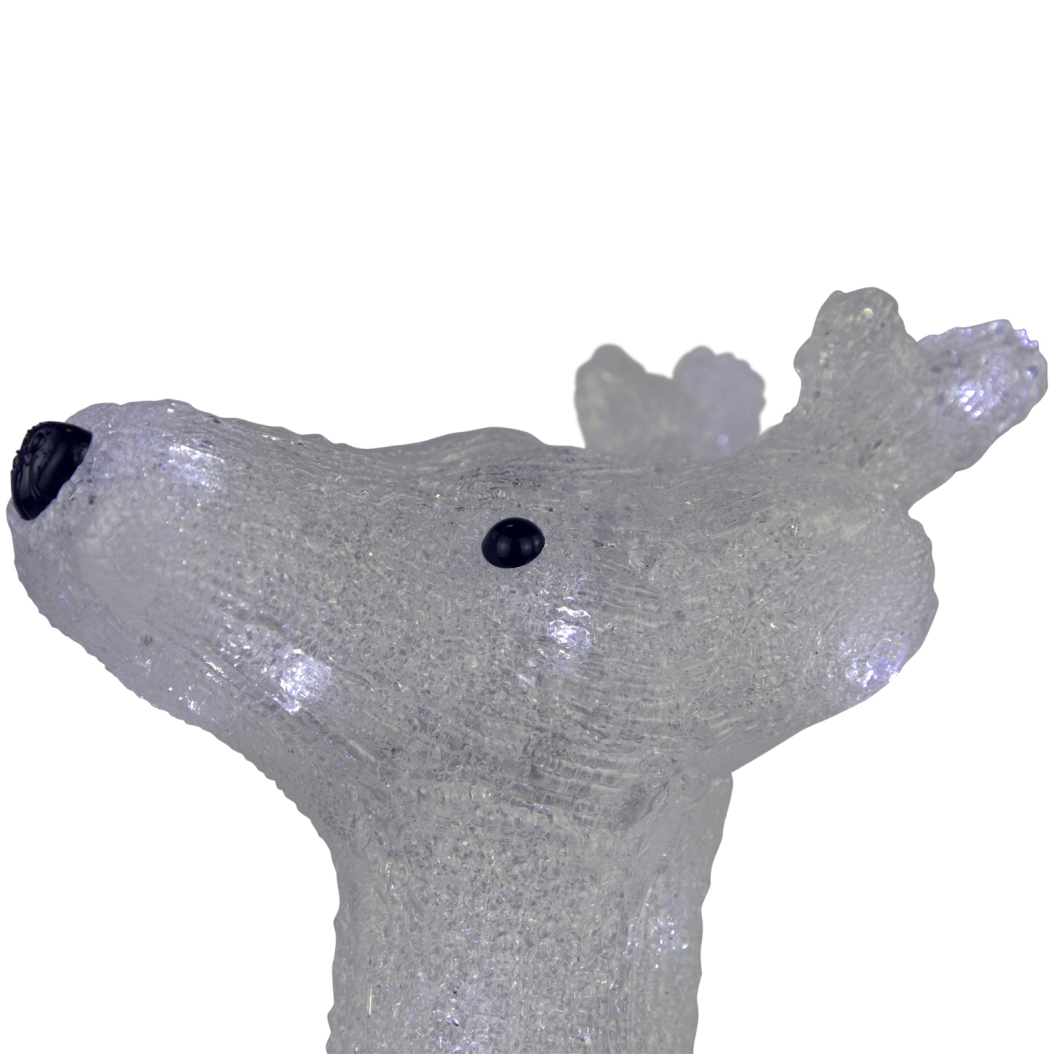 LED Lighted Commercial Grade Acrylic Reindeer Outdoor Christmas Decoration - 15" - Pure White Lights