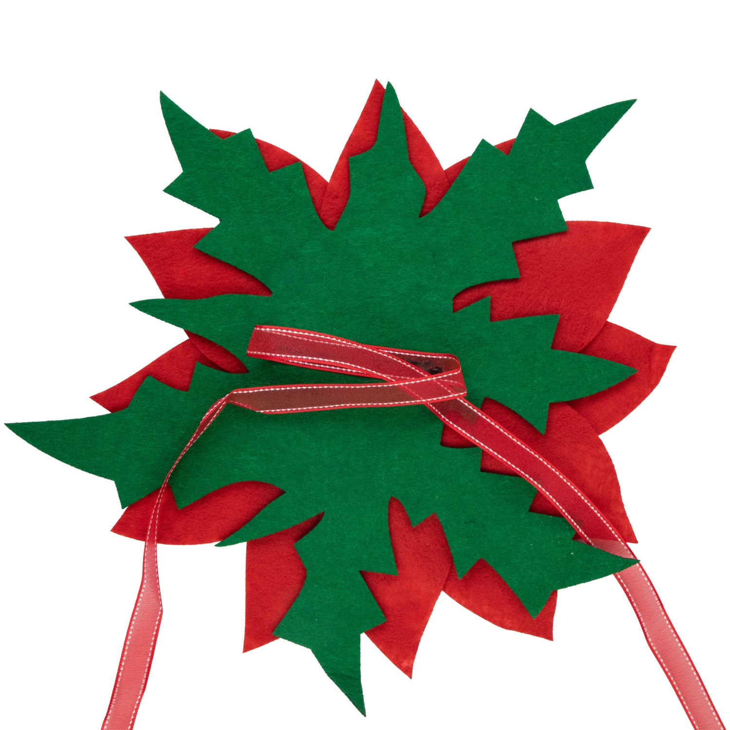 Red Poinsettia Tie-On Christmas Tree Topper Unlit - 14"