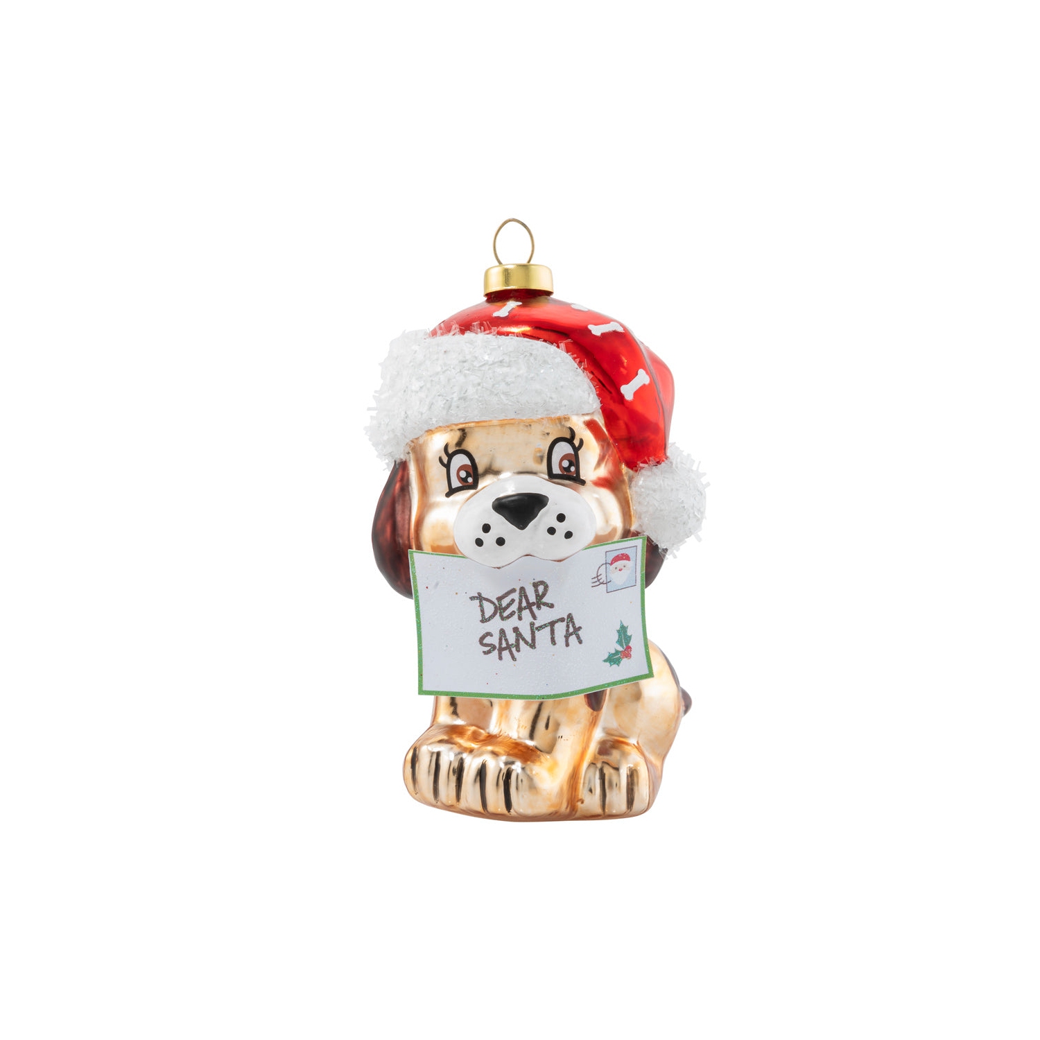 4.5" Puppy Writes Santa a Letter Christmas Ornament