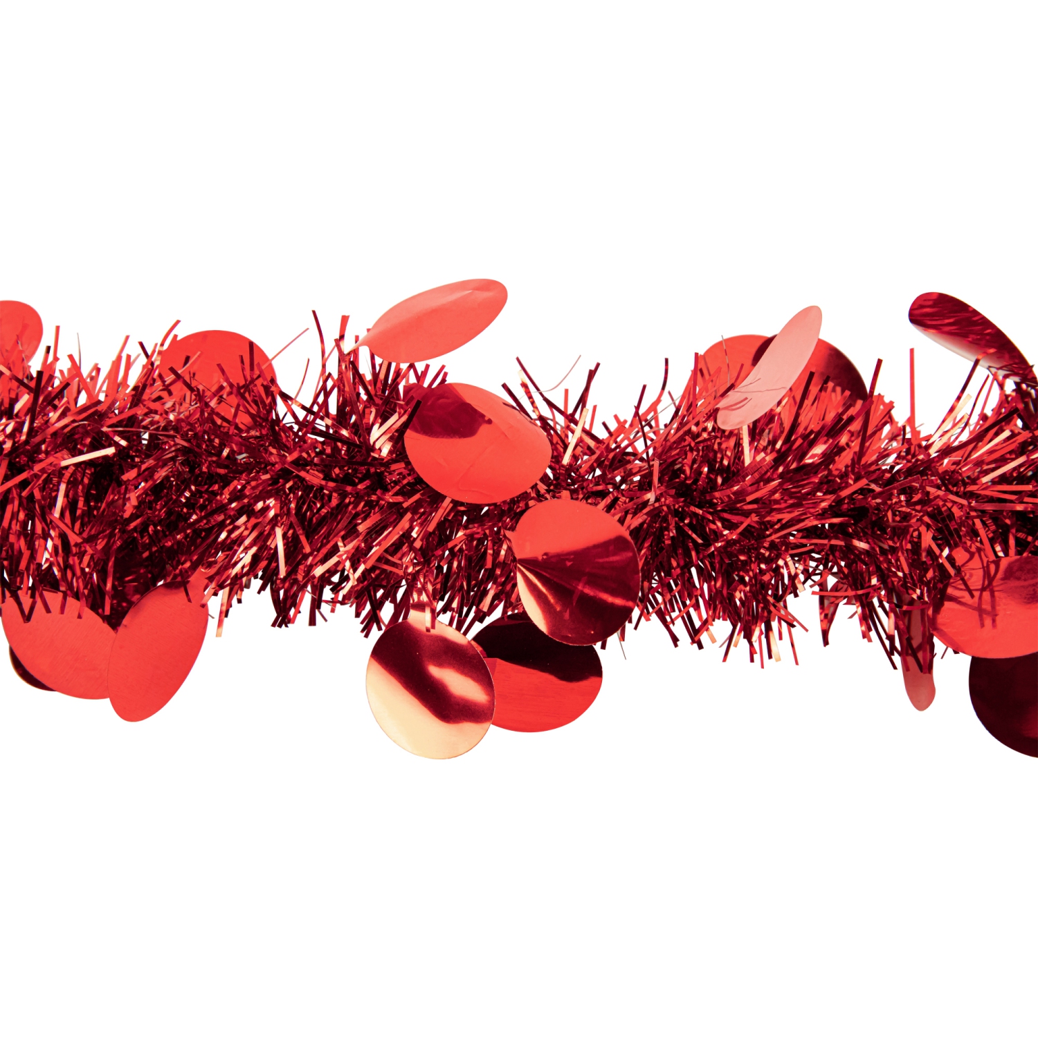 50' x 2.5" Shiny Red Tinsel Artificial Christmas Garland - Unlit