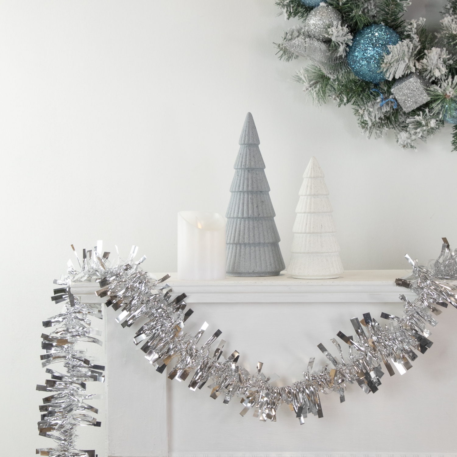 Boa Wide Cut Tinsel Commercial Christmas Garland - 50' x 3" - Silver - Unlit