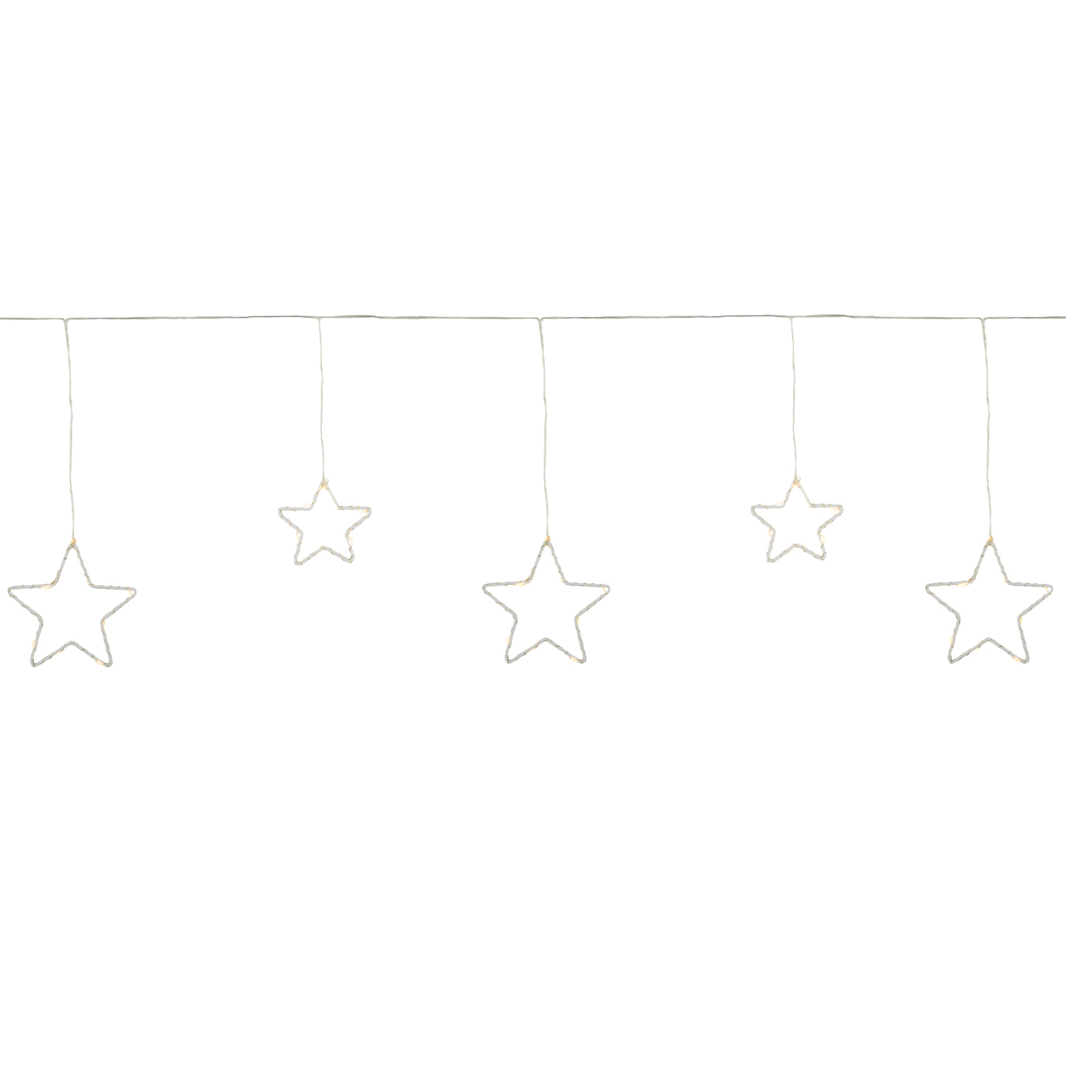 Pre-lit LED Battery Operated Hanging Stars Christmas Garland - 4' - Warm White