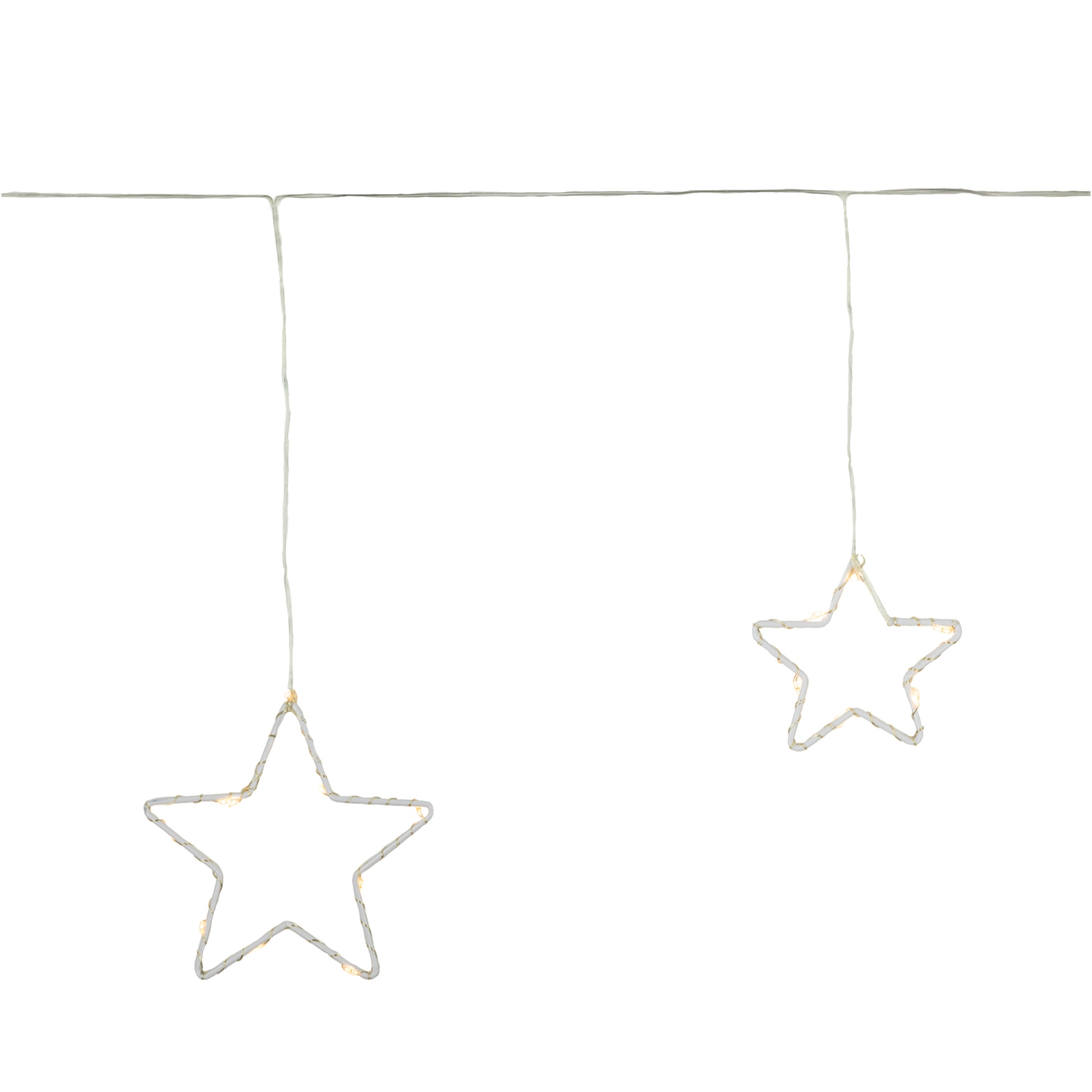 Pre-lit LED Battery Operated Hanging Stars Christmas Garland - 4' - Warm White
