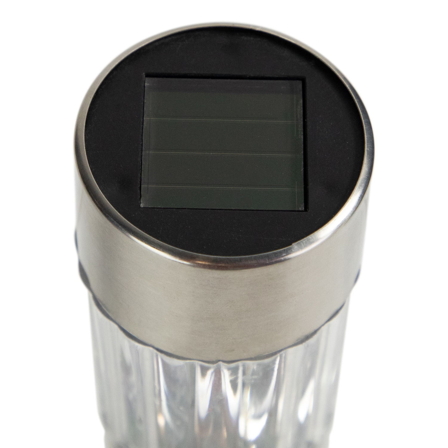 Set of 6 Solar Powered LED Pathway Markers - 10" - Silver