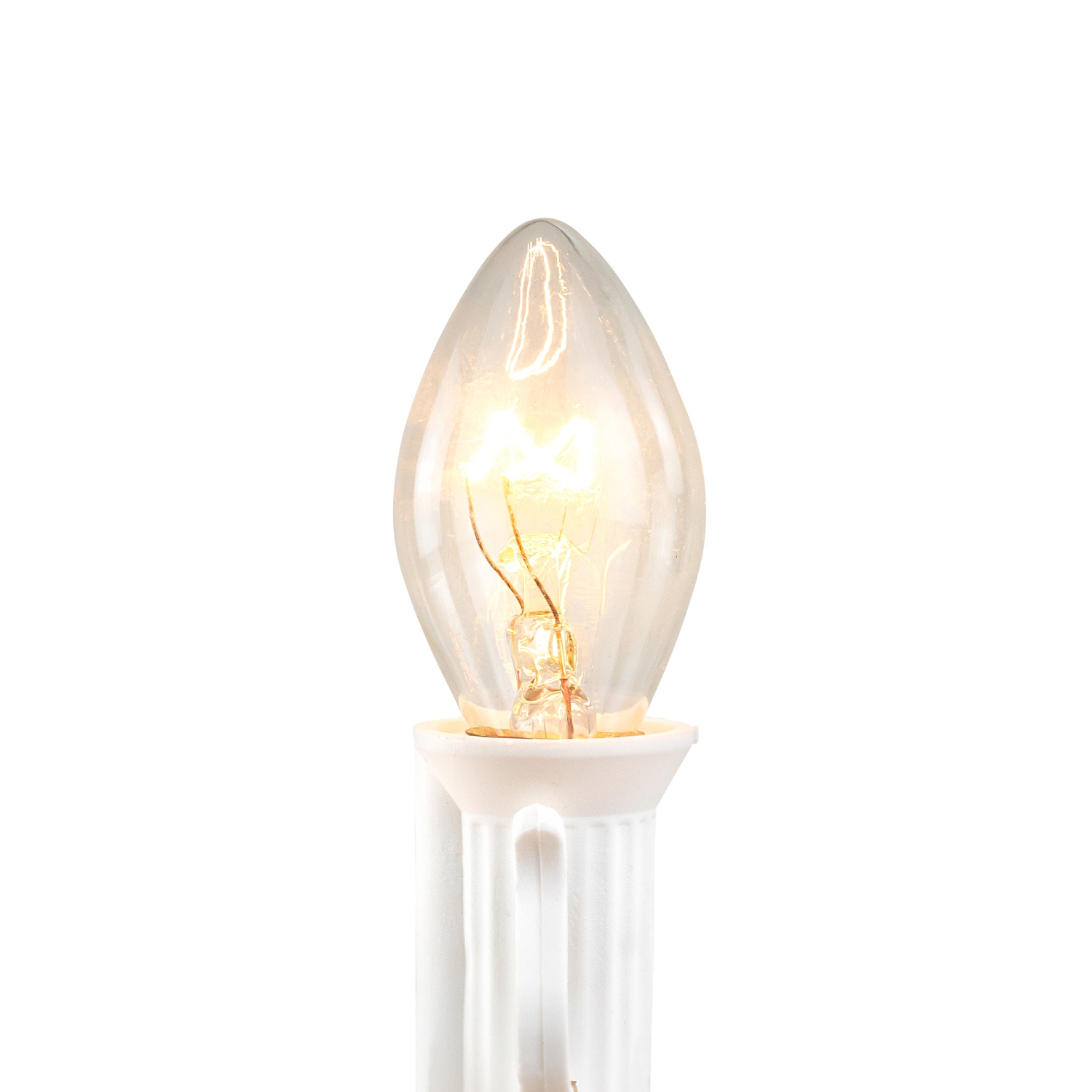 C7 Christmas String Lights - Clear - 24' White Wire - 25ct