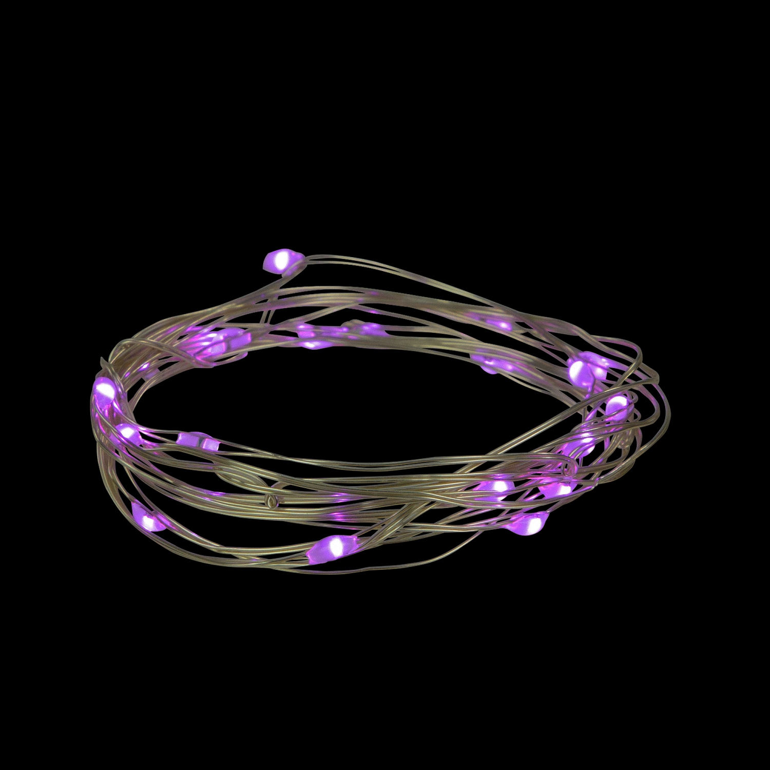 Lumières de Noël en micro-fées de LED - Violet - Fil de cuivre 6 pi - 20 ct