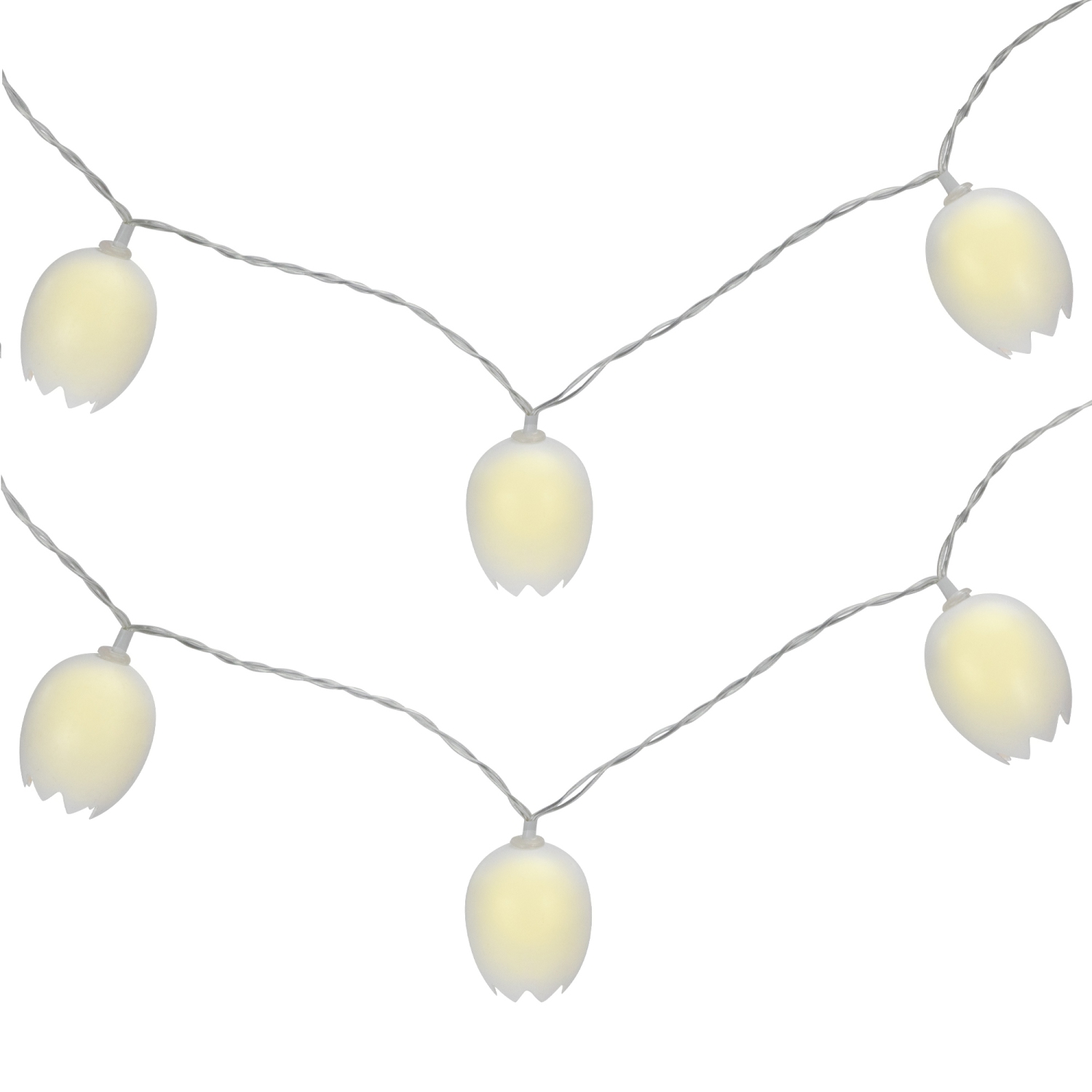 10-Count Cracked Easter Egg LED String Lights, 4.5ft, Clear Wire