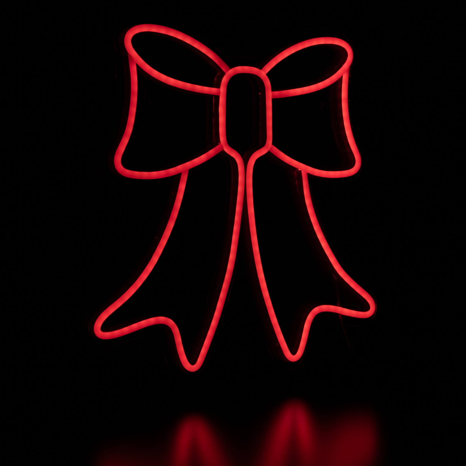 Décoration murale ou fenêtre de Noël illuminée avec boucle de LED - 15&nbsp;po - Rouge