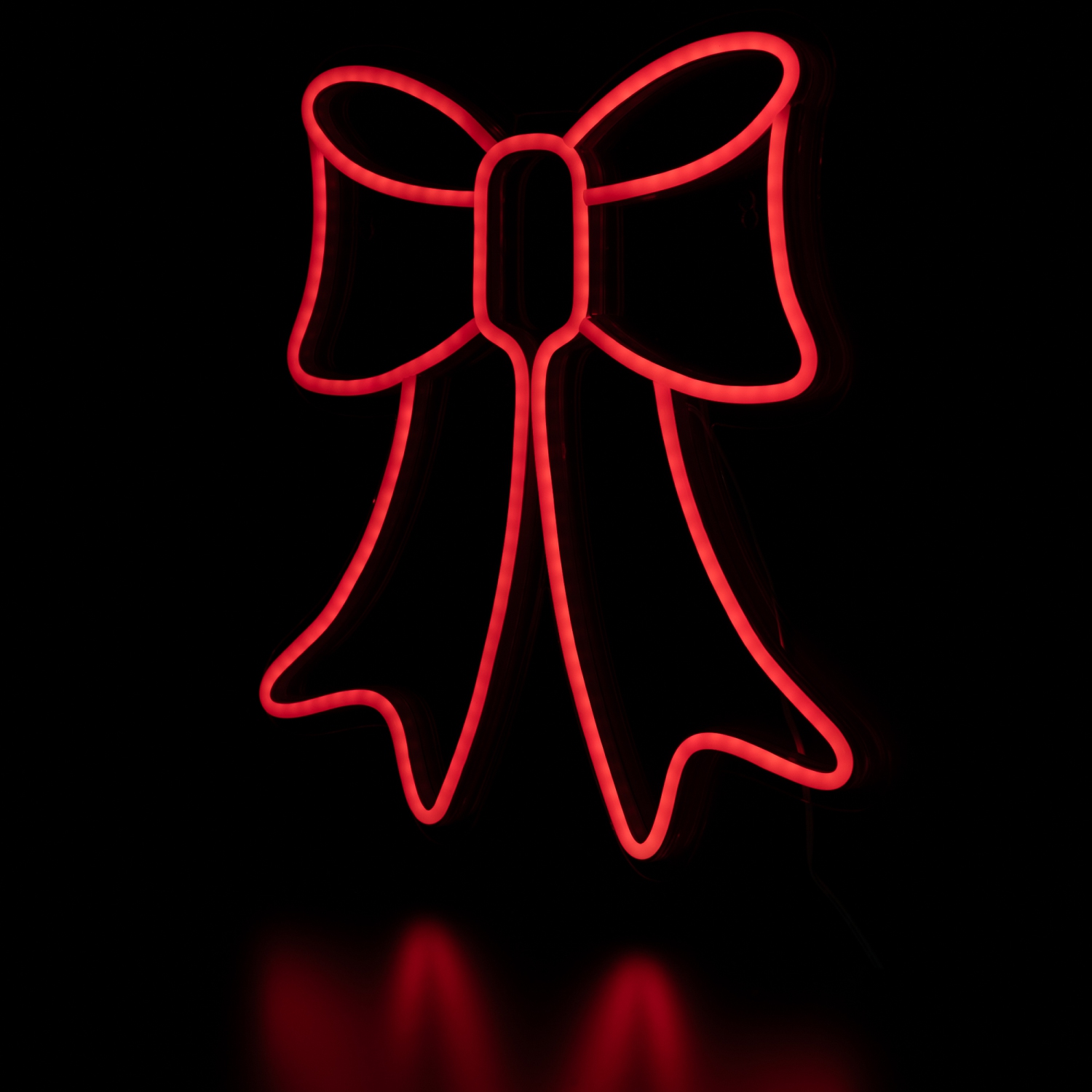 Décoration murale ou fenêtre de Noël illuminée avec boucle de LED - 15&nbsp;po - Rouge