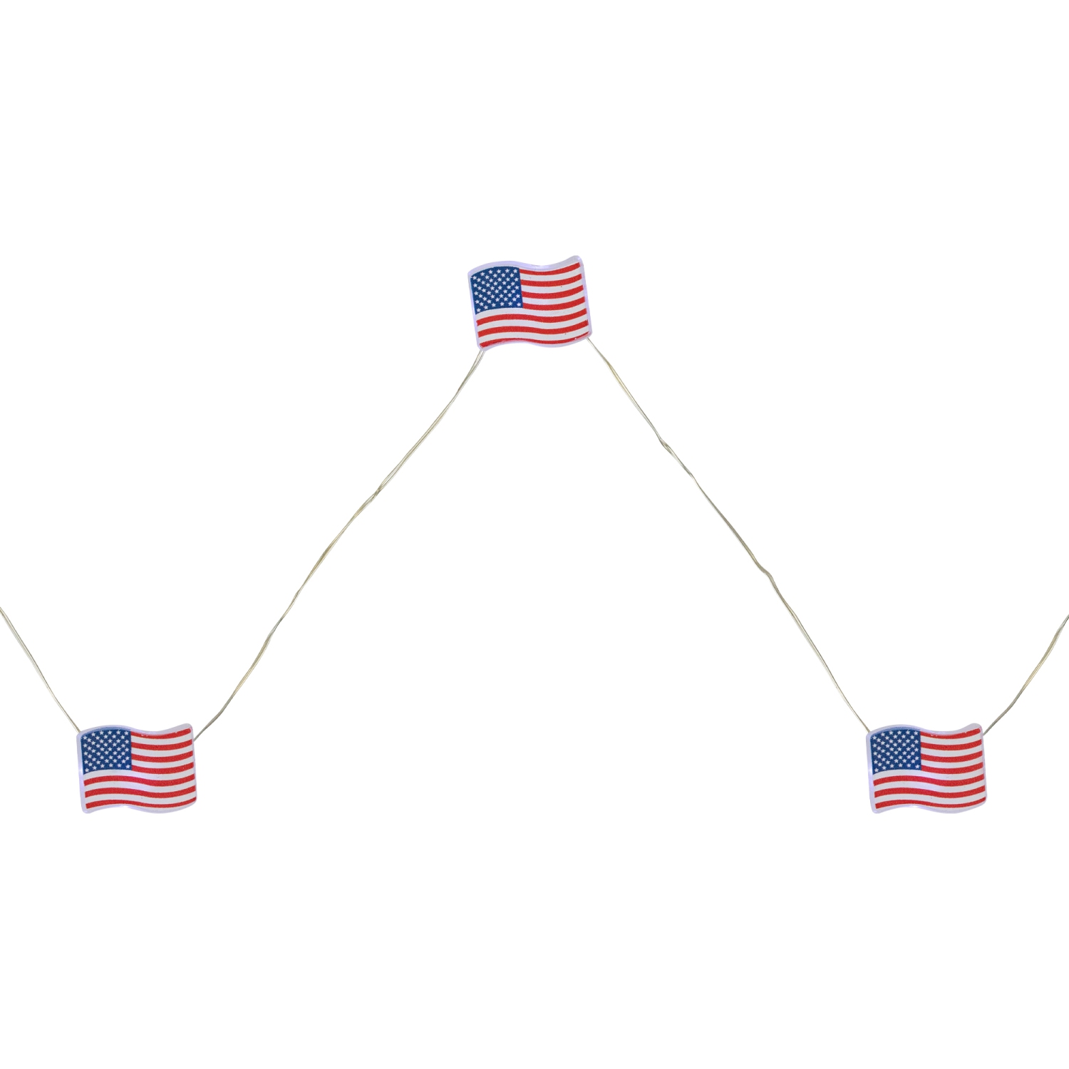 20-Count Patriotic Americana USA Flag LED Fairy Lights, 6.25ft, Copper Wire