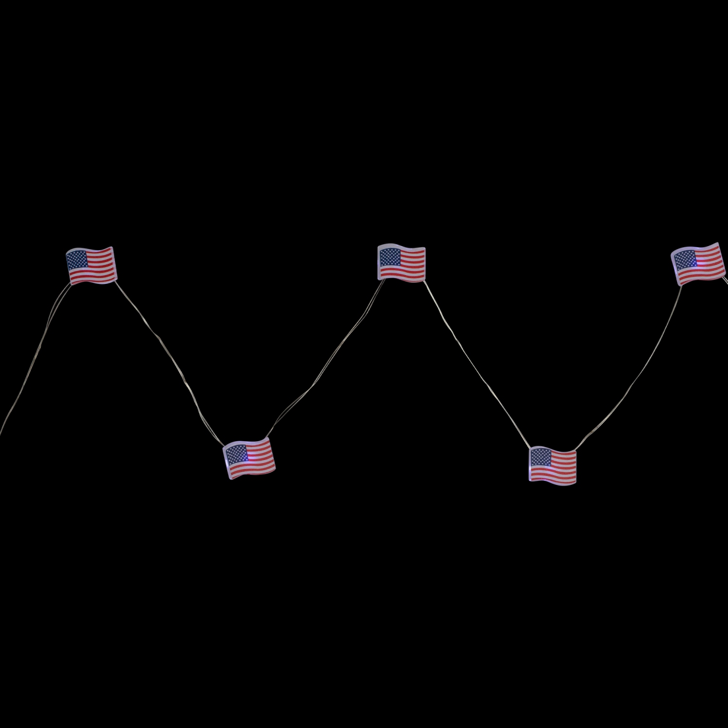 20-Count Patriotic Americana USA Flag LED Fairy Lights, 6.25ft, Copper Wire